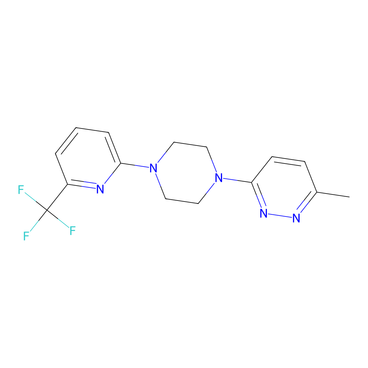 3-Methyl-6-{4-[6-(trifluoromethyl)pyridin-2-yl]piperazin-1-yl}pyridazine molecular structure, CAS 2415569-56-9