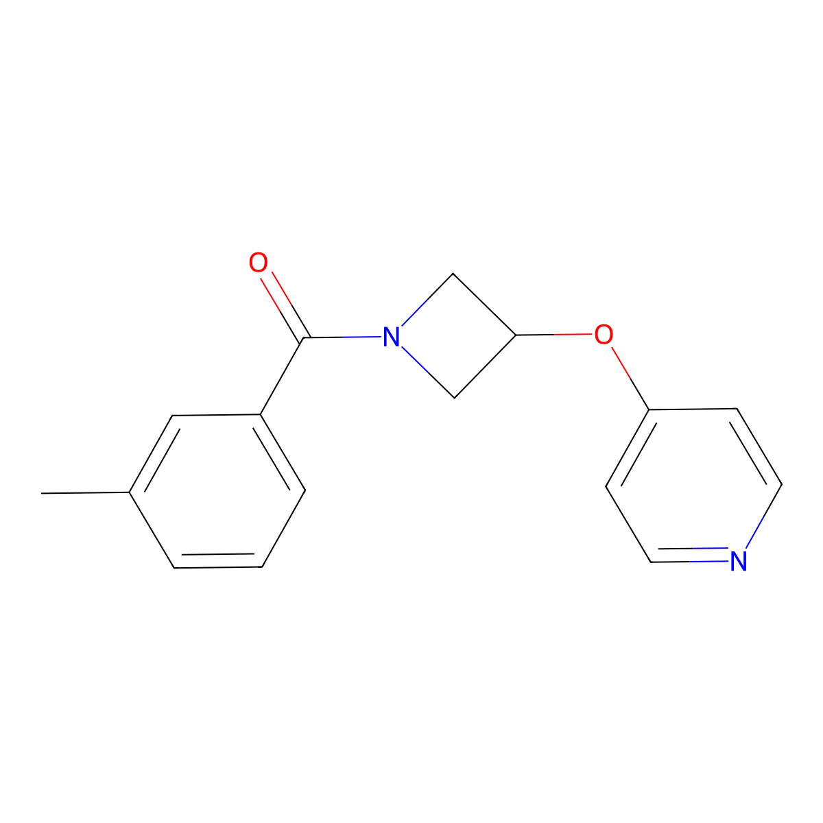 4-{[1-(3-Methylbenzoyl)azetidin-3-yl]oxy}pyridine molecular structure, CAS 2415569-60-5