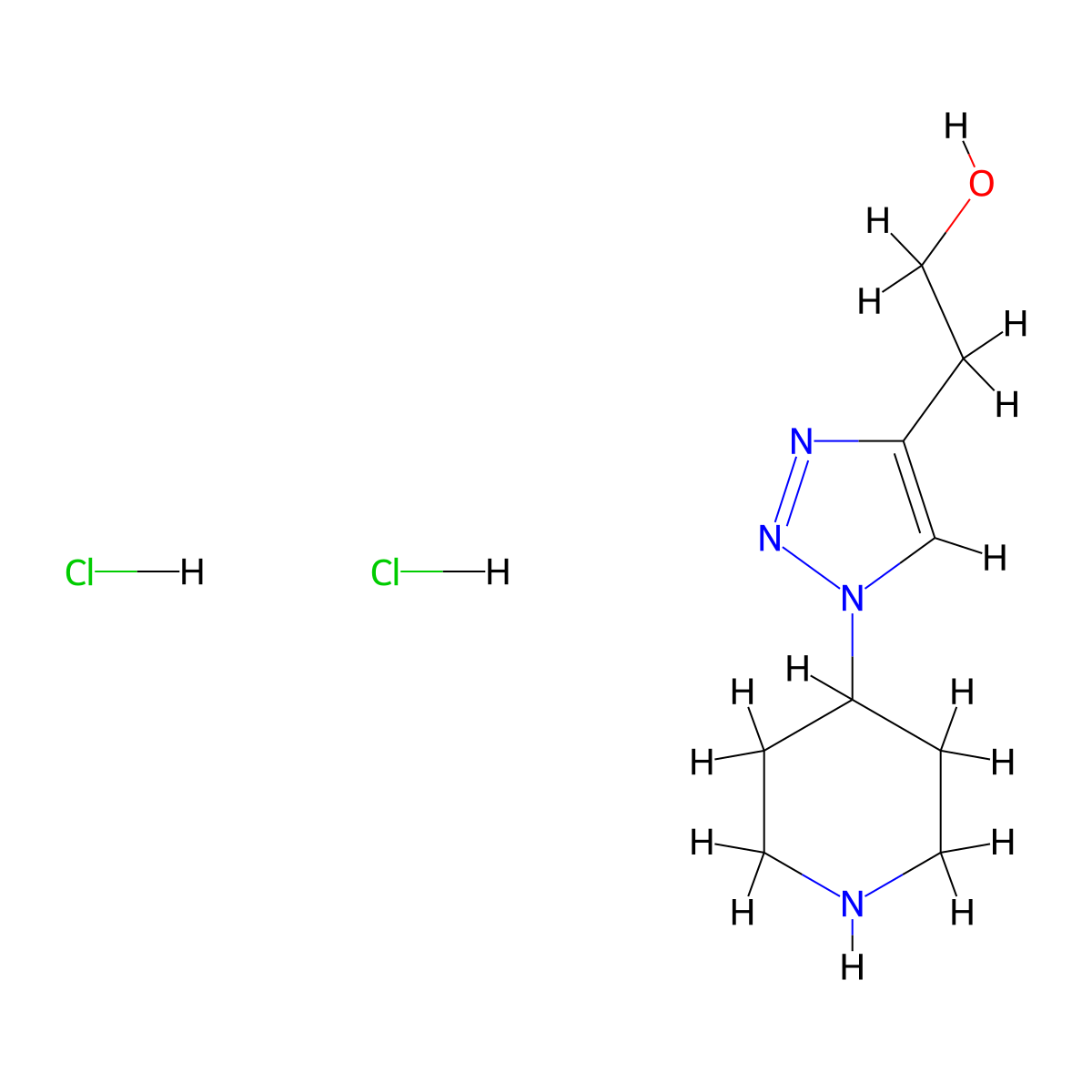 2-(1-Piperidin-4-yltriazol-4-yl)ethanol;dihydrochloride molecular structure, CAS 2415569-61-6