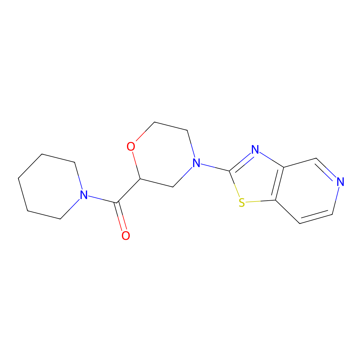 2-(Piperidine-1-carbonyl)-4-{[1,3]thiazolo[4,5-c]pyridin-2-yl}morpholine molecular structure, CAS 2415569-62-7