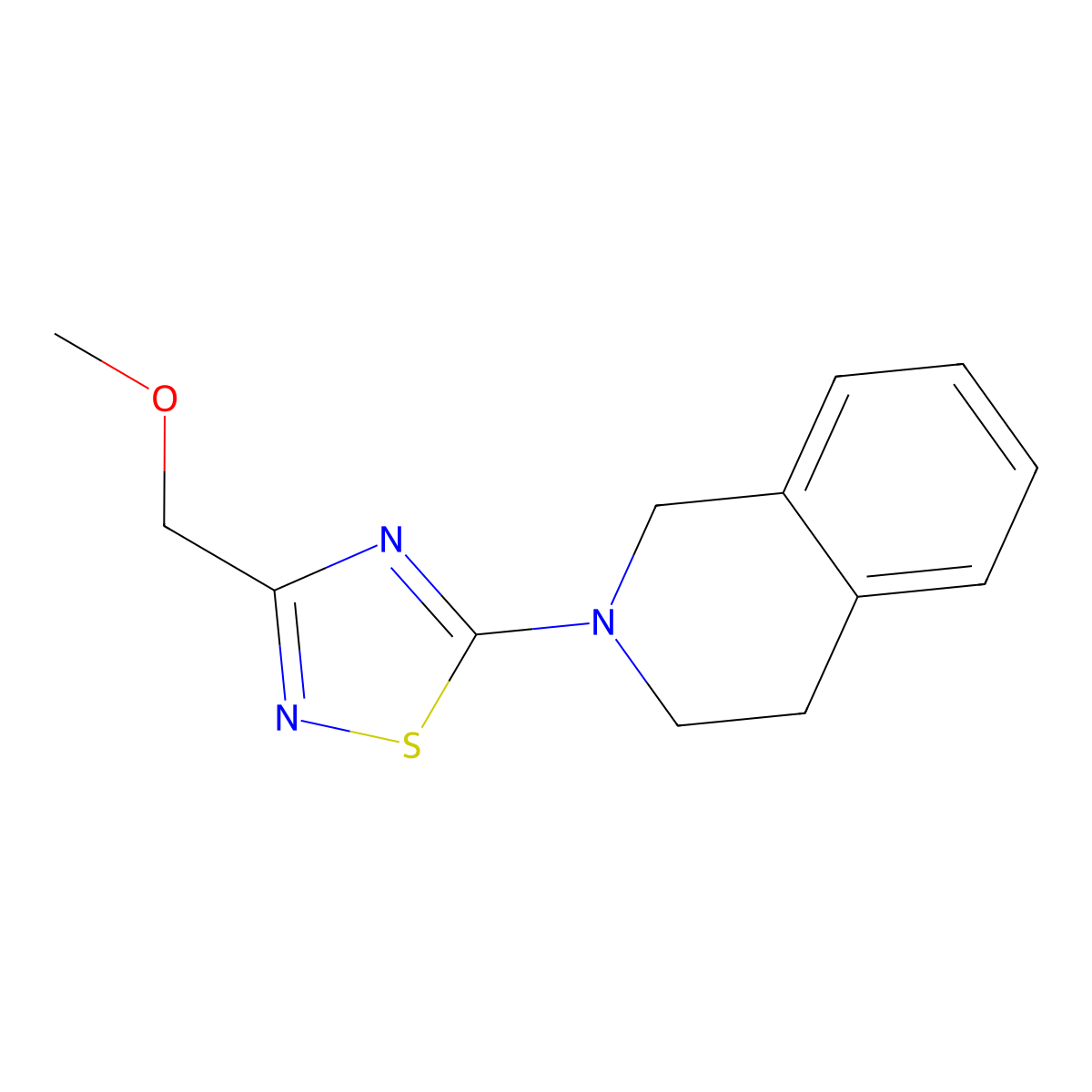2-[3-(Methoxymethyl)-1,2,4-thiadiazol-5-yl]-1,2,3,4-tetrahydroisoquinoline molecular structure, CAS 2415569-78-5