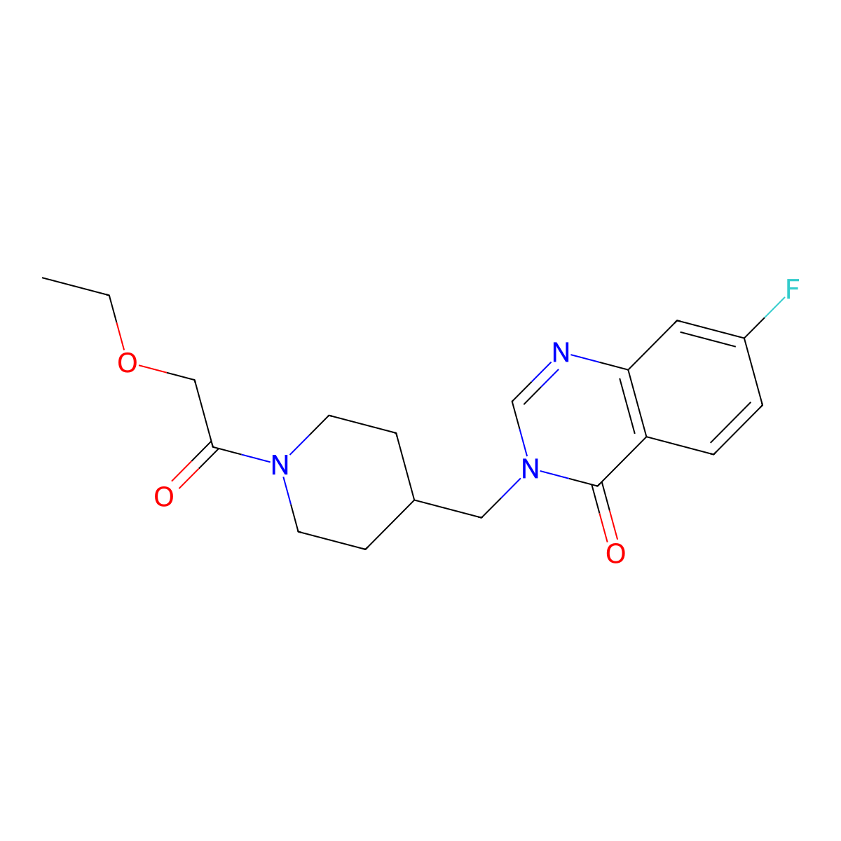 3-{[1-(2-Ethoxyacetyl)piperidin-4-yl]methyl}-7-fluoro-3,4-dihydroquinazolin-4-one molecular structure, CAS 2415569-90-1