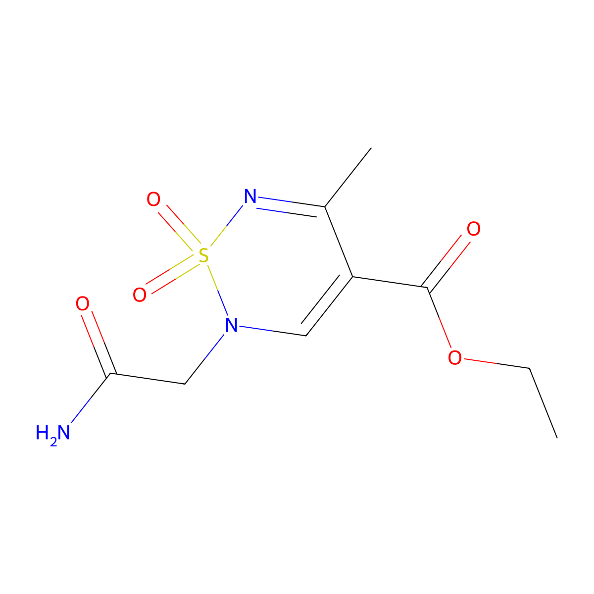 ethyl 2-(carbamoylmethyl)-5-methyl-1,1-dioxo-2H-1lambda6,2,6-thiadiazine-4-carboxylate molecular structure, CAS 2415569-95-6