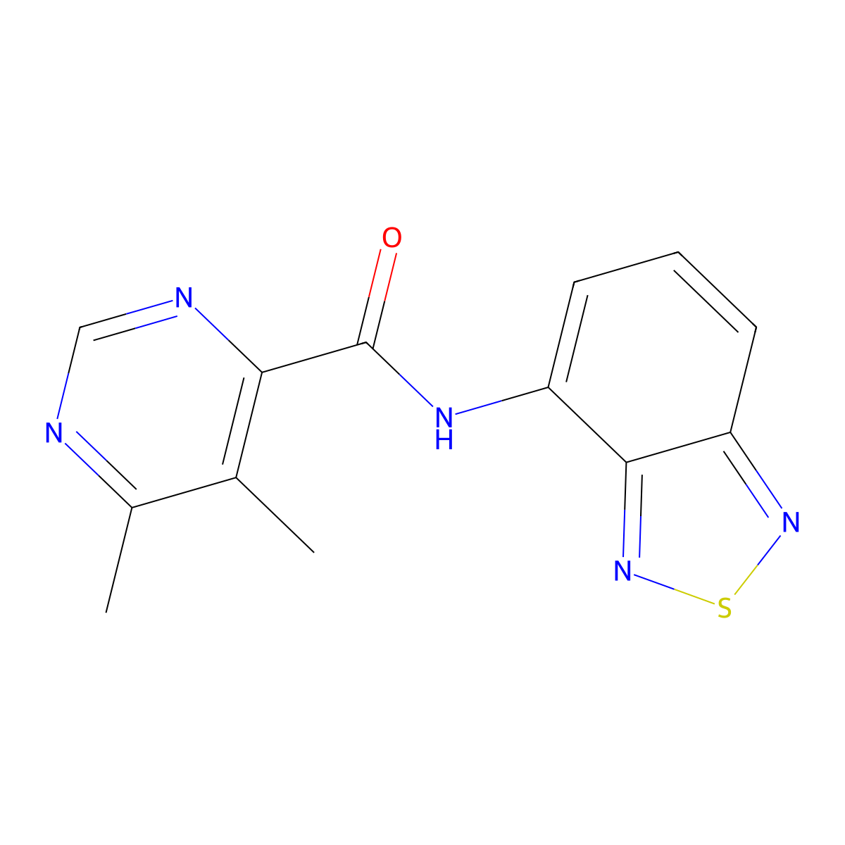 N-(2,1,3-Benzothiadiazol-4-yl)-5,6-dimethylpyrimidine-4-carboxamide molecular structure, CAS 2415570-04-4