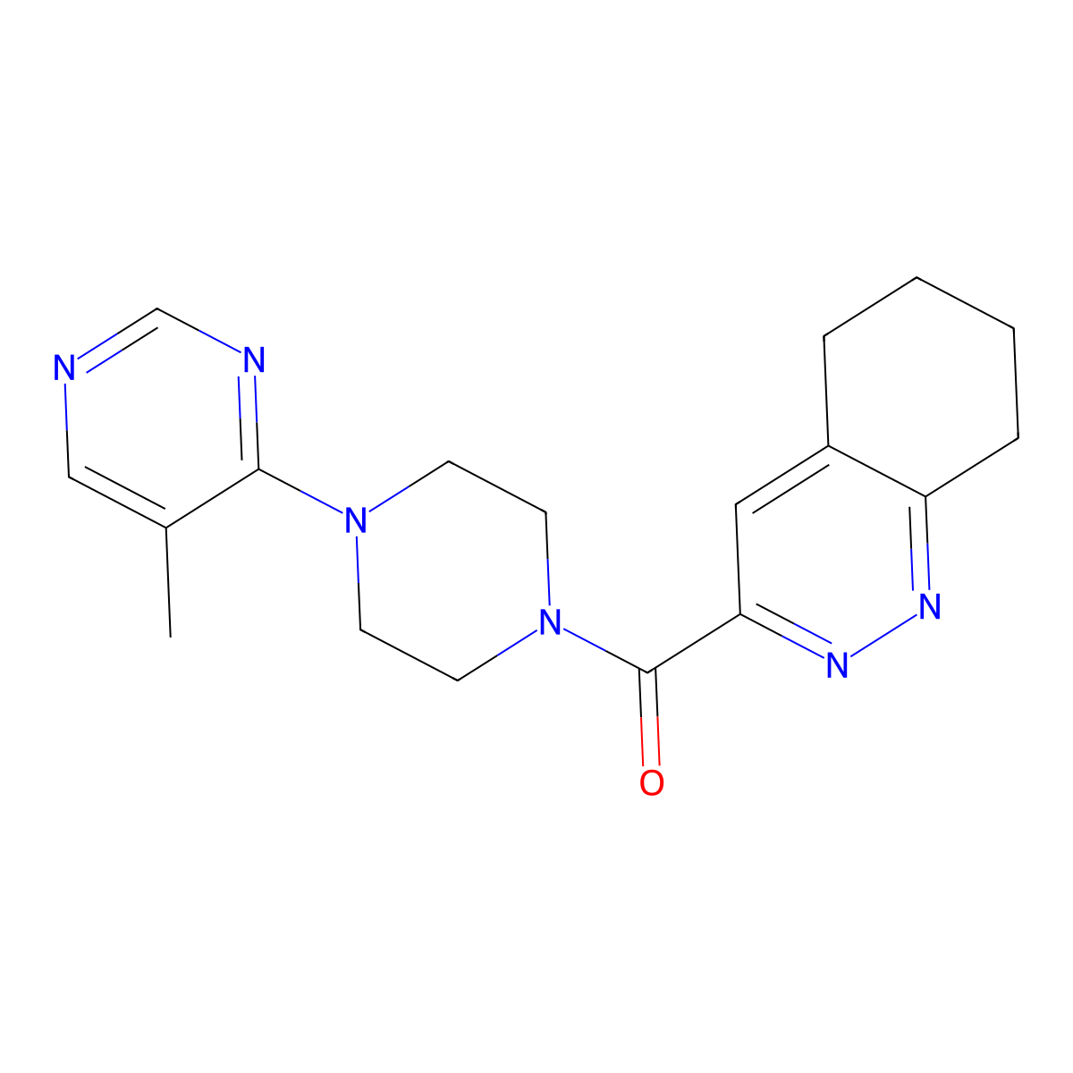 3-[4-(5-Methylpyrimidin-4-yl)piperazine-1-carbonyl]-5,6,7,8-tetrahydrocinnoline molecular structure, CAS 2415570-10-2