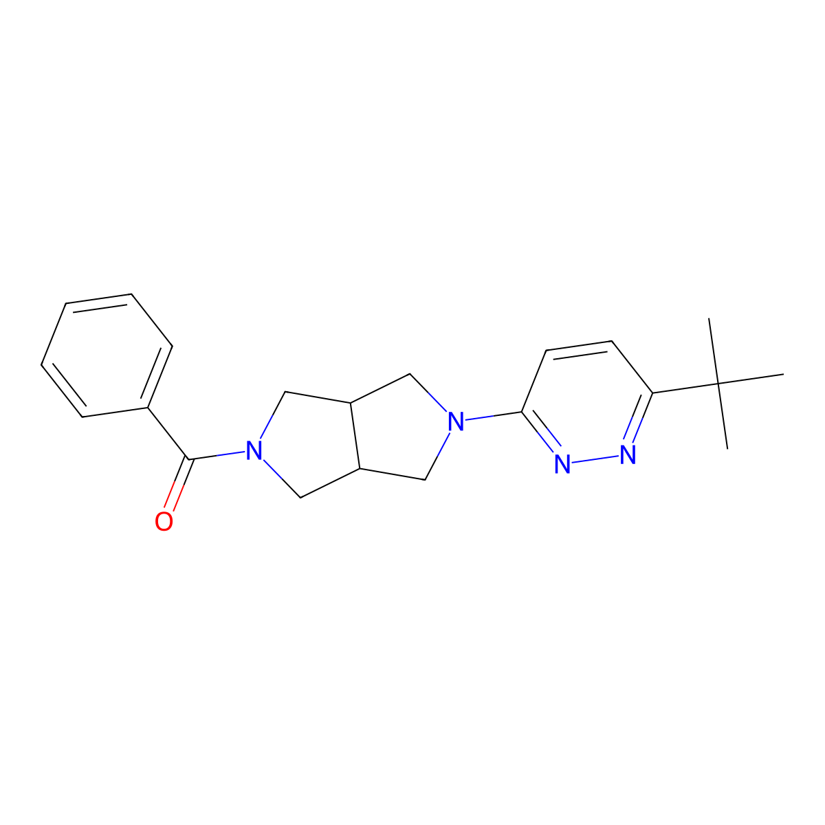 3-{5-Benzoyl-octahydropyrrolo[3,4-c]pyrrol-2-yl}-6-tert-butylpyridazine molecular structure, CAS 2415570-20-4