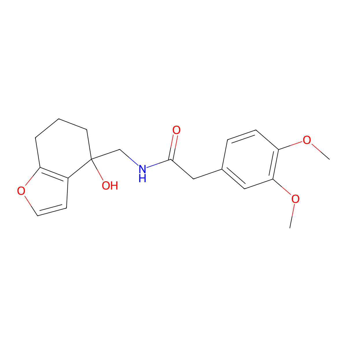 2-(3,4-dimethoxyphenyl)-N-[(4-hydroxy-4,5,6,7-tetrahydro-1-benzofuran-4-yl)methyl]acetamide molecular structure, CAS 2415570-21-5