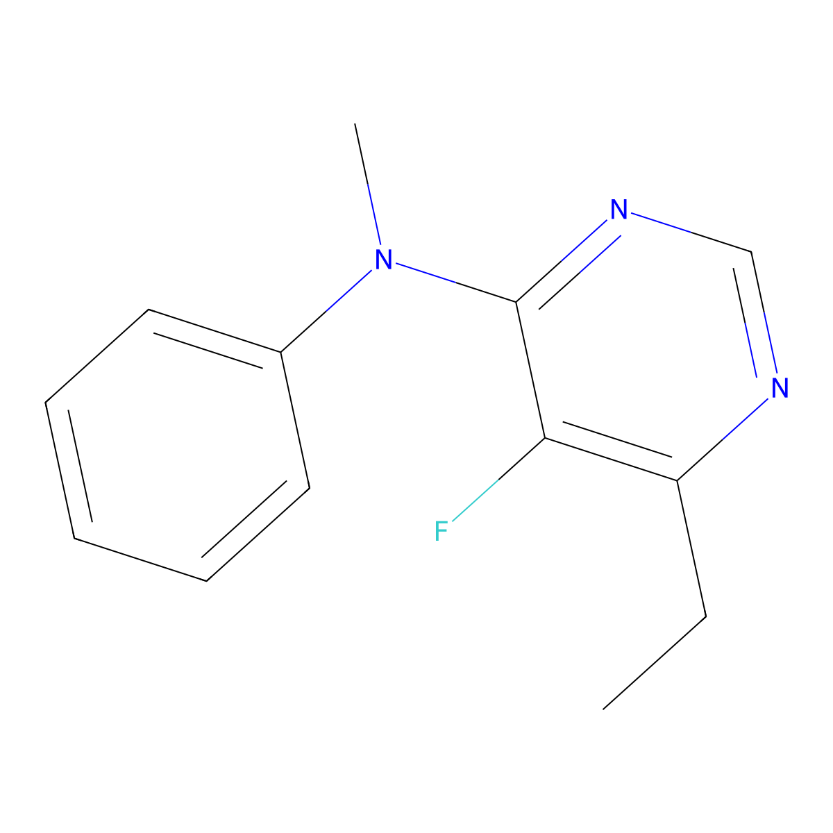6-Ethyl-5-fluoro-N-methyl-N-phenylpyrimidin-4-amine molecular structure, CAS 2415570-34-0