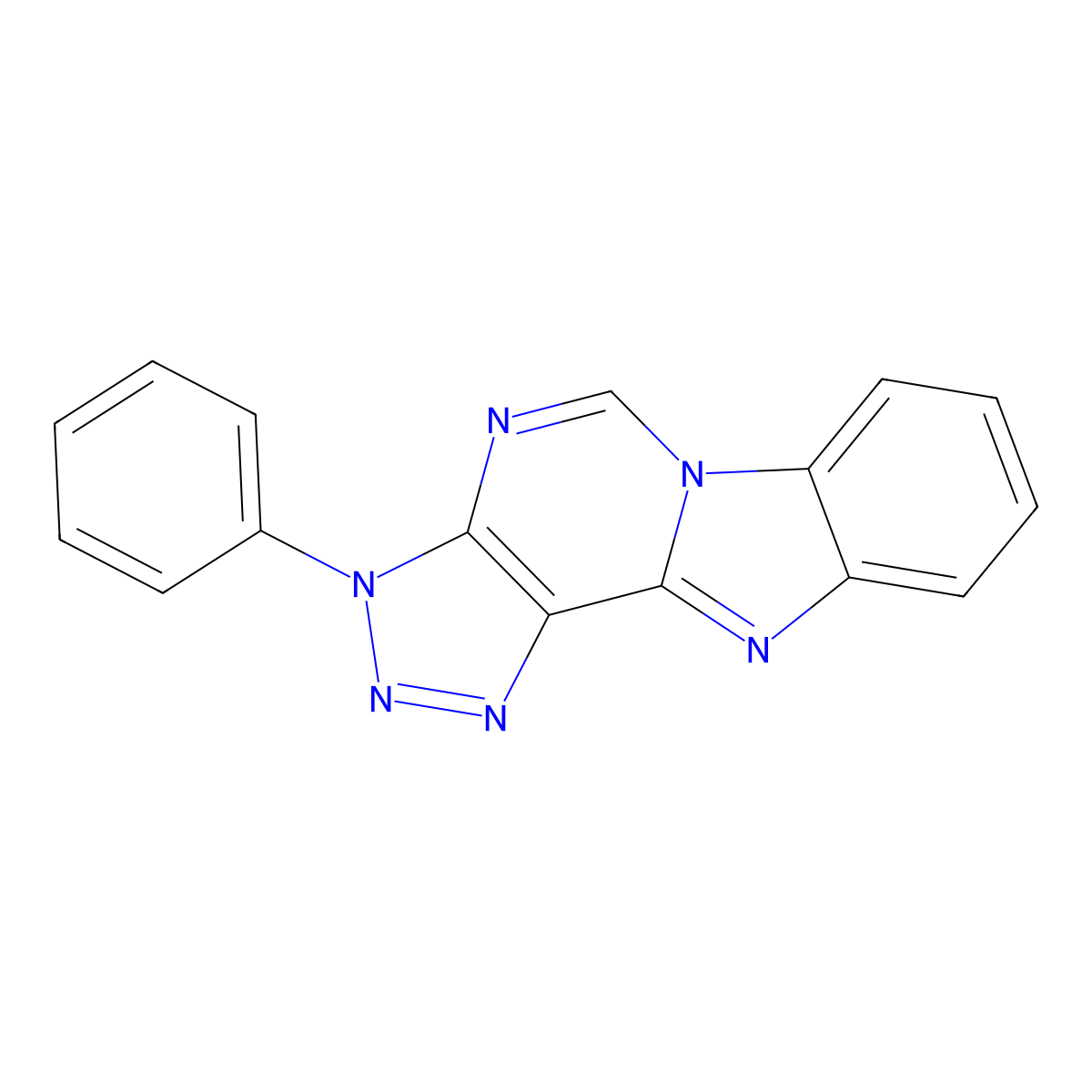 5-Phenyl-3,4,5,7,9,16-hexaazatetracyclo[7.7.0.0^{2,6}.0^{10,15}]hexadeca-1(16),2(6),3,7,10(15),11,13-heptaene molecular structure, CAS 2415570-35-1