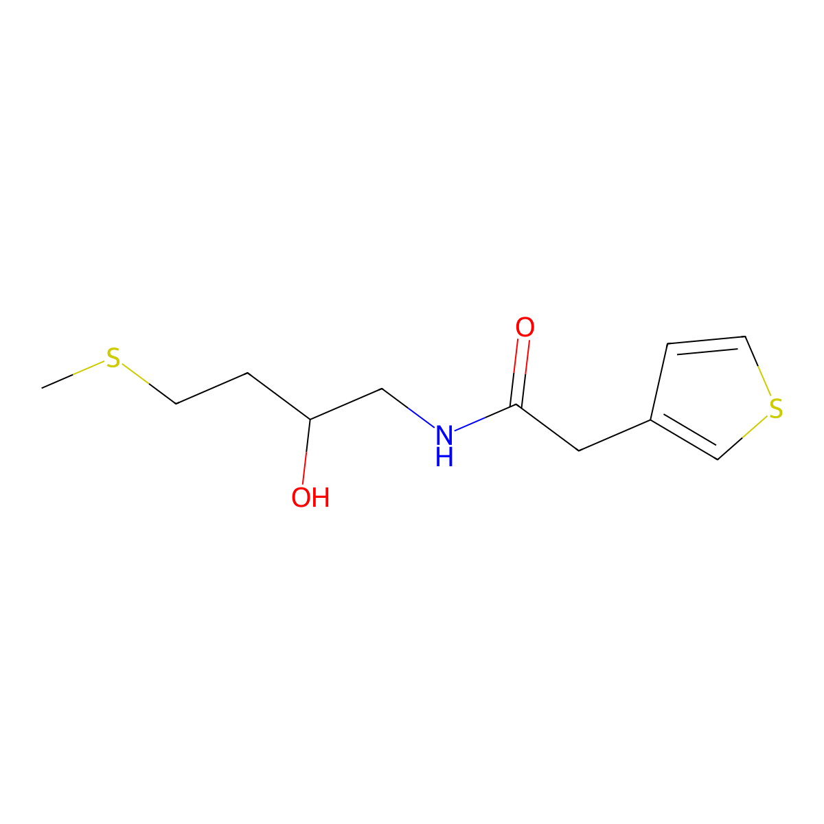 N-[2-hydroxy-4-(methylsulfanyl)butyl]-2-(thiophen-3-yl)acetamide molecular structure, CAS 2415570-41-9
