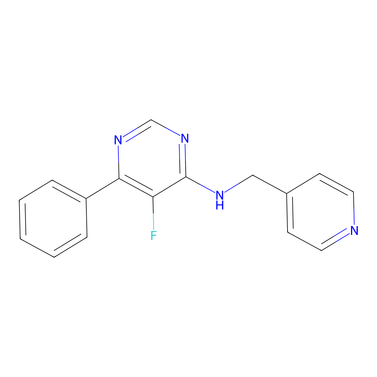 5-fluoro-6-phenyl-N-[(pyridin-4-yl)methyl]pyrimidin-4-amine molecular structure, CAS 2415570-55-5