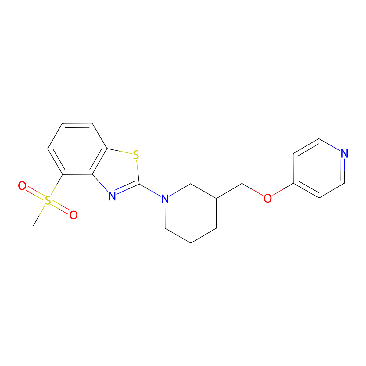 4-Methanesulfonyl-2-{3-[(pyridin-4-yloxy)methyl]piperidin-1-yl}-1,3-benzothiazole molecular structure, CAS 2415570-67-9