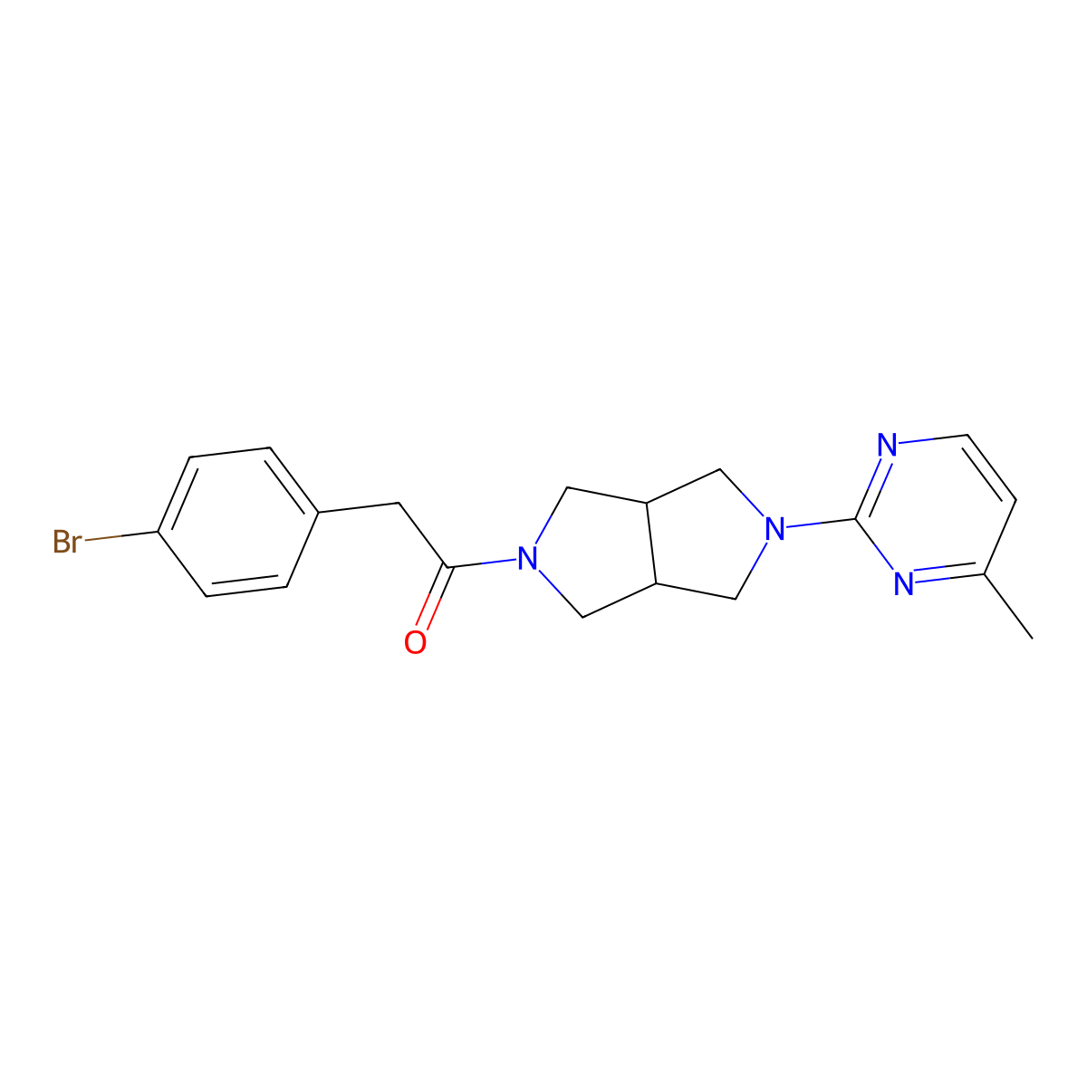 2-(4-Bromophenyl)-1-[5-(4-methylpyrimidin-2-yl)-octahydropyrrolo[3,4-c]pyrrol-2-yl]ethan-1-one molecular structure, CAS 2415570-74-8