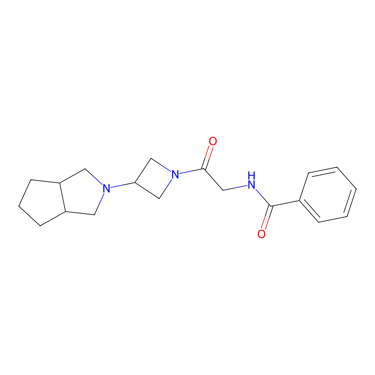 N-[2-(3-{octahydrocyclopenta[c]pyrrol-2-yl}azetidin-1-yl)-2-oxoethyl]benzamide molecular structure, CAS 2415570-91-9