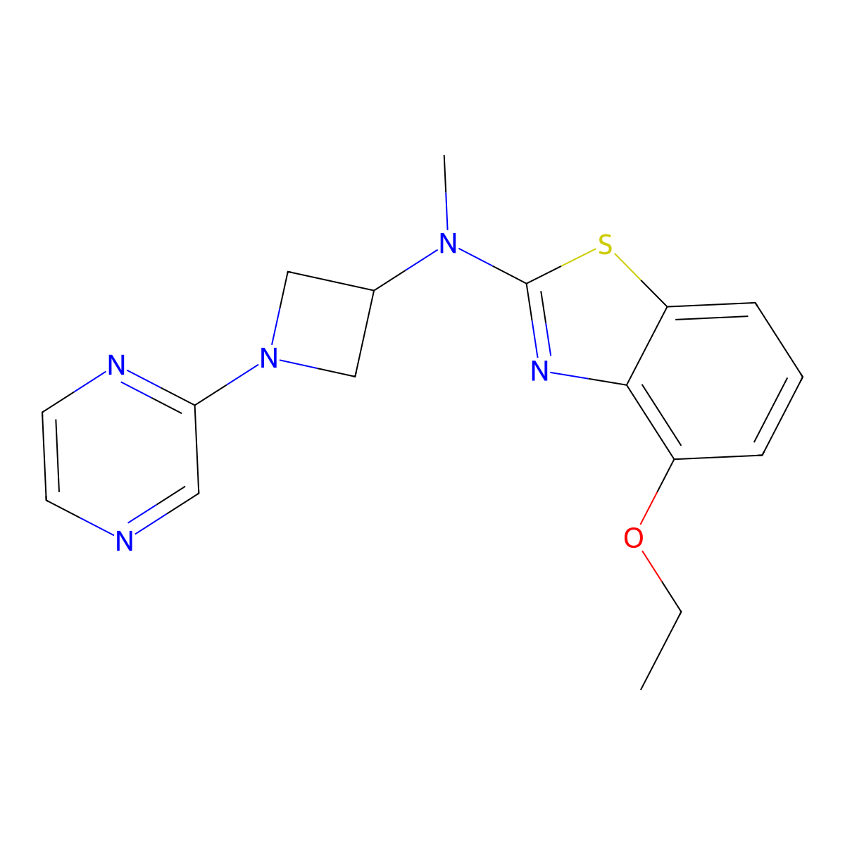 4-ethoxy-N-methyl-N-[1-(pyrazin-2-yl)azetidin-3-yl]-1,3-benzothiazol-2-amine molecular structure, CAS 2415570-93-1