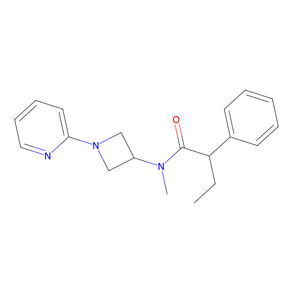 N-methyl-2-phenyl-N-[1-(pyridin-2-yl)azetidin-3-yl]butanamide molecular structure, CAS 2415570-99-7