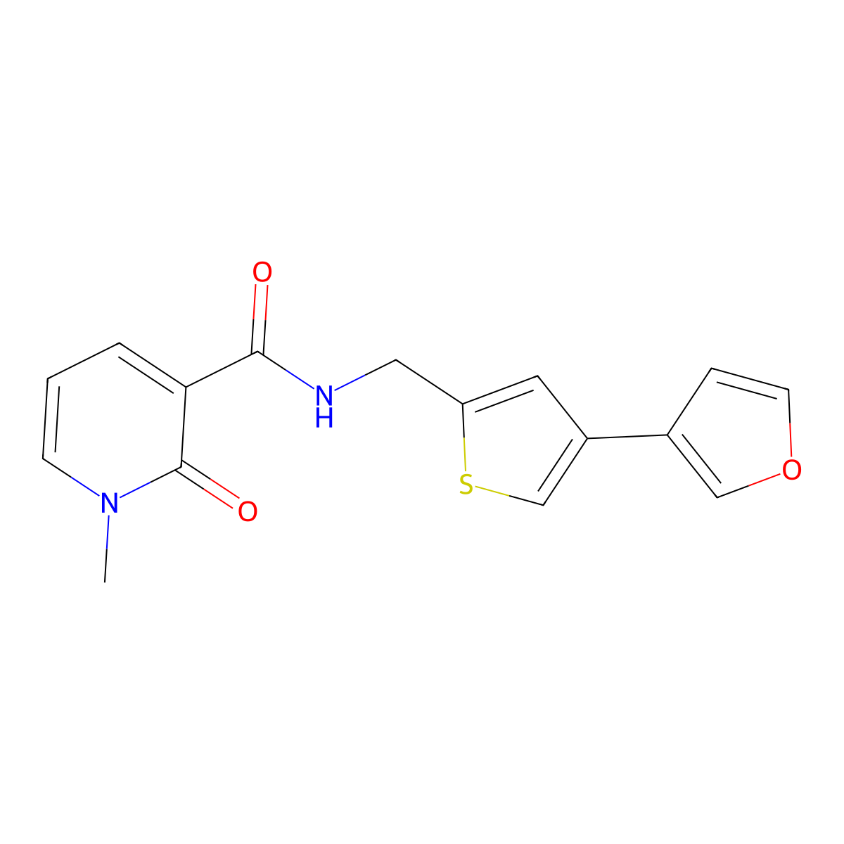N-{[4-(furan-3-yl)thiophen-2-yl]methyl}-1-methyl-2-oxo-1,2-dihydropyridine-3-carboxamide molecular structure, CAS 2415571-00-3