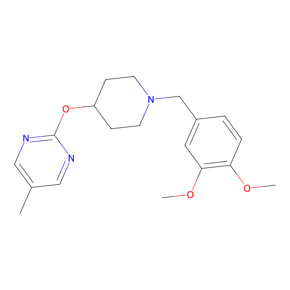 2-({1-[(3,4-Dimethoxyphenyl)methyl]piperidin-4-yl}oxy)-5-methylpyrimidine molecular structure, CAS 2415571-09-2