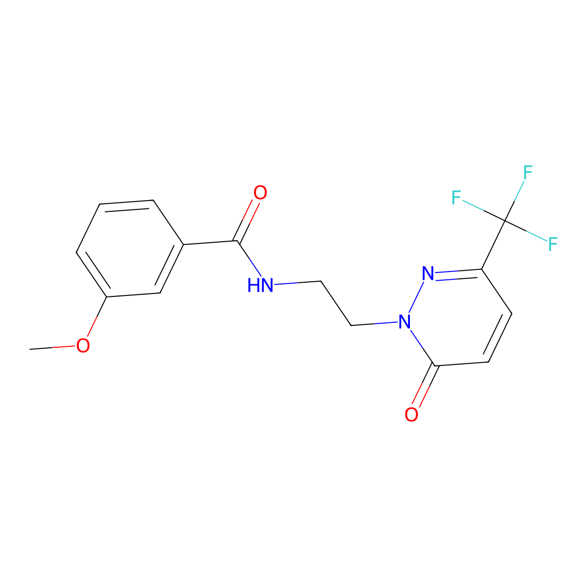 3-methoxy-N-{2-[6-oxo-3-(trifluoromethyl)-1,6-dihydropyridazin-1-yl]ethyl}benzamide molecular structure, CAS 2415571-11-6