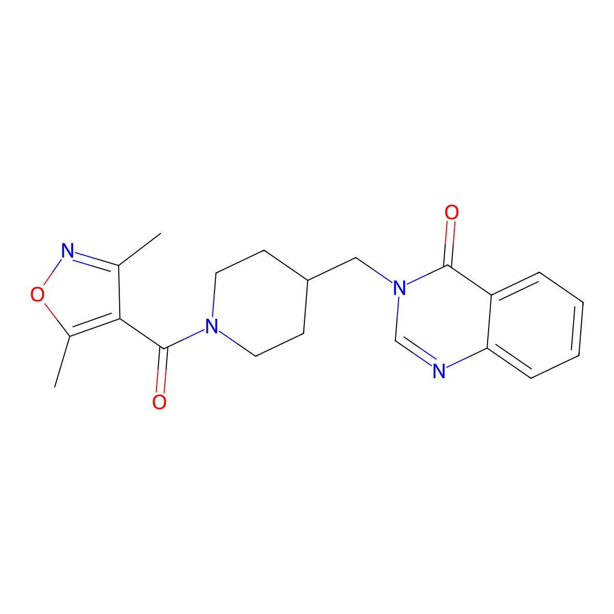 3-{[1-(3,5-Dimethyl-1,2-oxazole-4-carbonyl)piperidin-4-yl]methyl}-3,4-dihydroquinazolin-4-one molecular structure, CAS 2415571-14-9