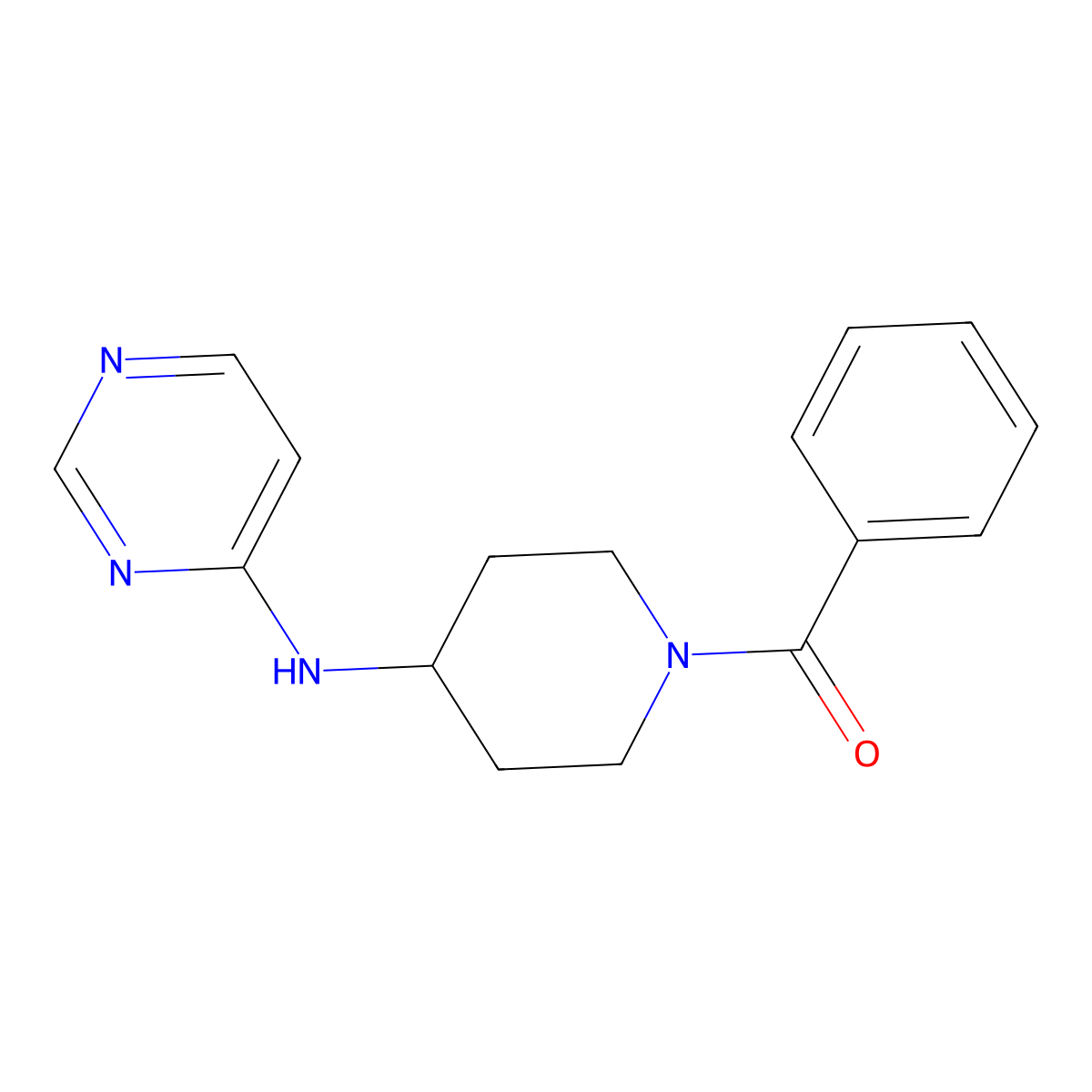 N-(1-benzoylpiperidin-4-yl)pyrimidin-4-amine molecular structure, CAS 2415571-20-7
