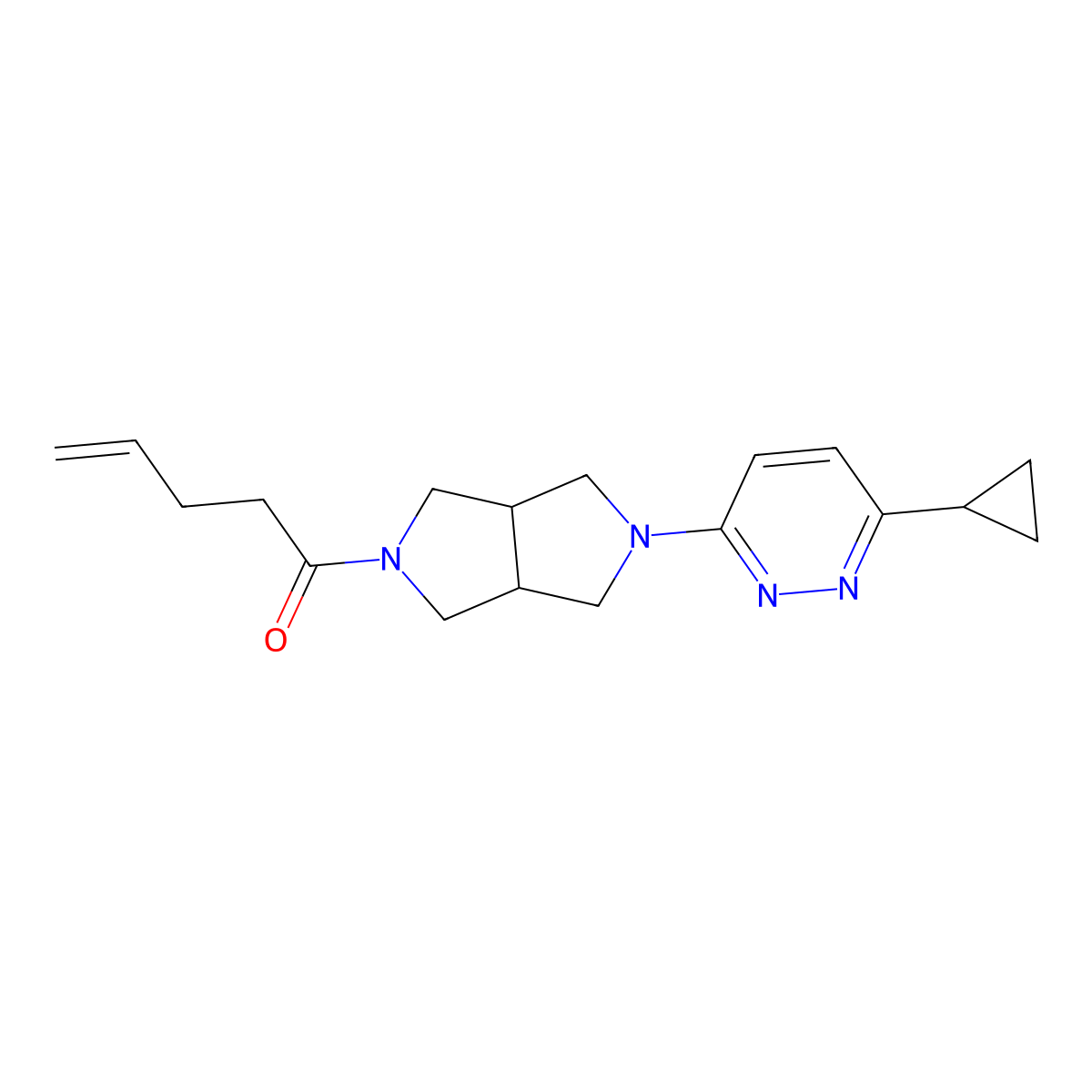 1-[5-(6-Cyclopropylpyridazin-3-yl)-octahydropyrrolo[3,4-c]pyrrol-2-yl]pent-4-en-1-one molecular structure, CAS 2415571-34-3
