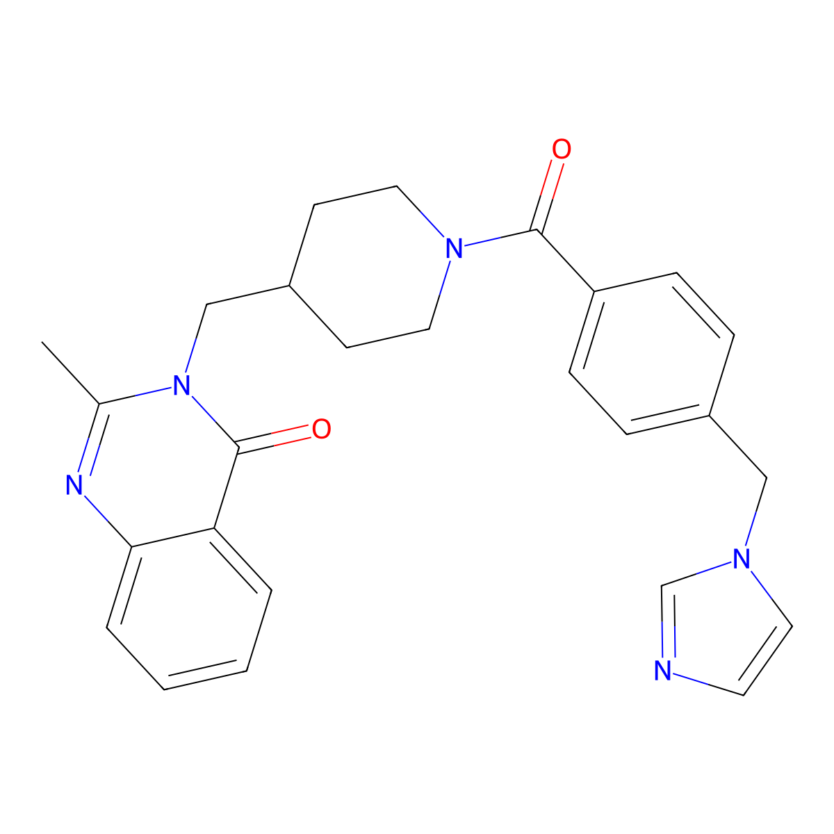 3-[(1-{4-[(1H-imidazol-1-yl)methyl]benzoyl}piperidin-4-yl)methyl]-2-methyl-3,4-dihydroquinazolin-4-one molecular structure, CAS 2415571-37-6