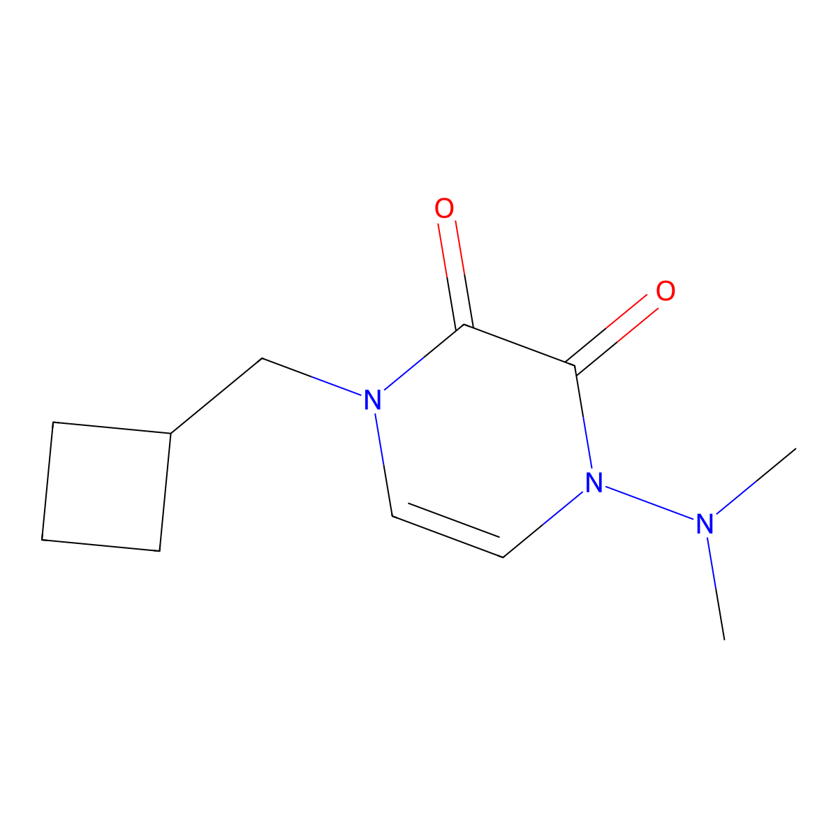 1-(Cyclobutylmethyl)-4-(dimethylamino)-1,2,3,4-tetrahydropyrazine-2,3-dione molecular structure, CAS 2415571-53-6