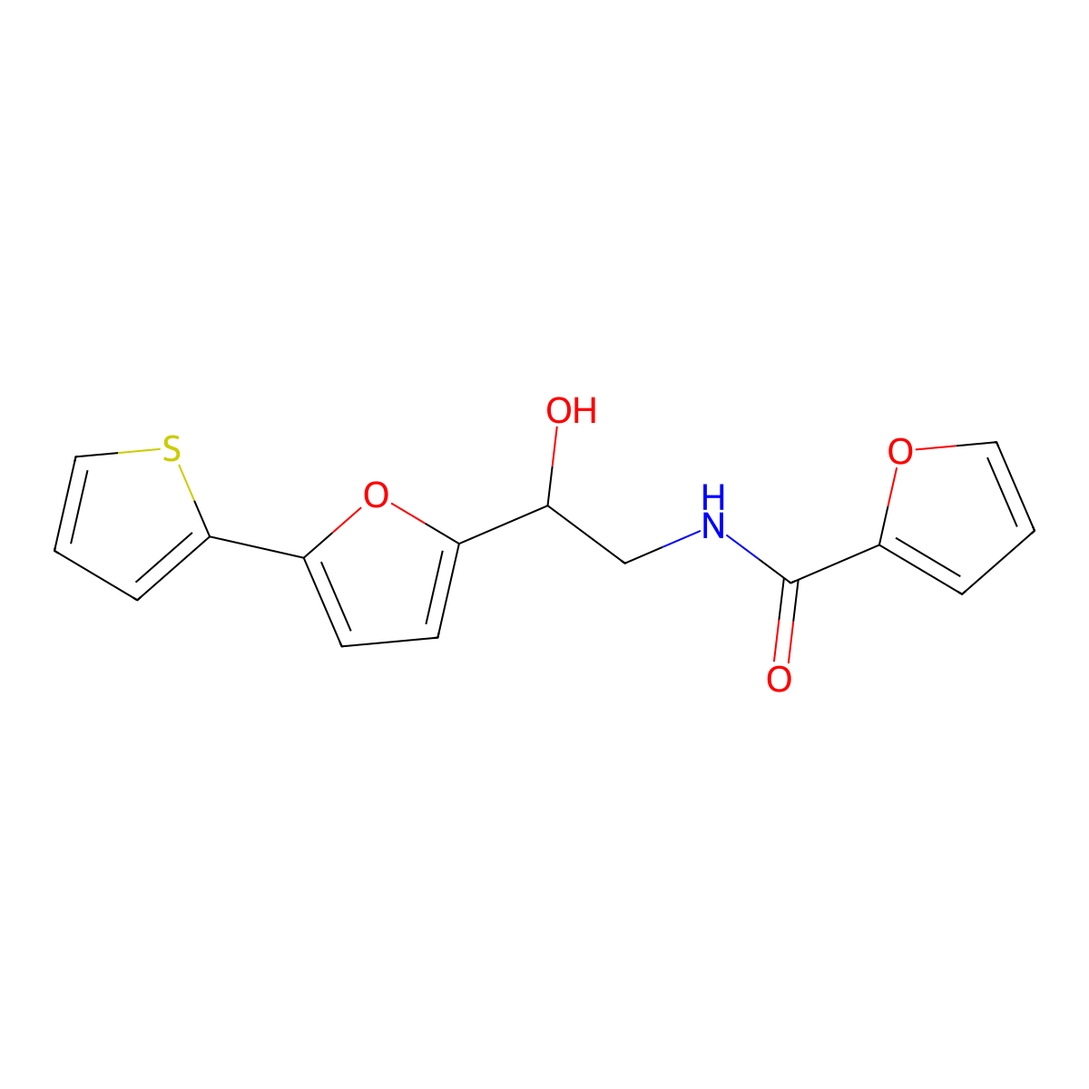 N-{2-hydroxy-2-[5-(thiophen-2-yl)furan-2-yl]ethyl}furan-2-carboxamide molecular structure, CAS 2415571-67-2