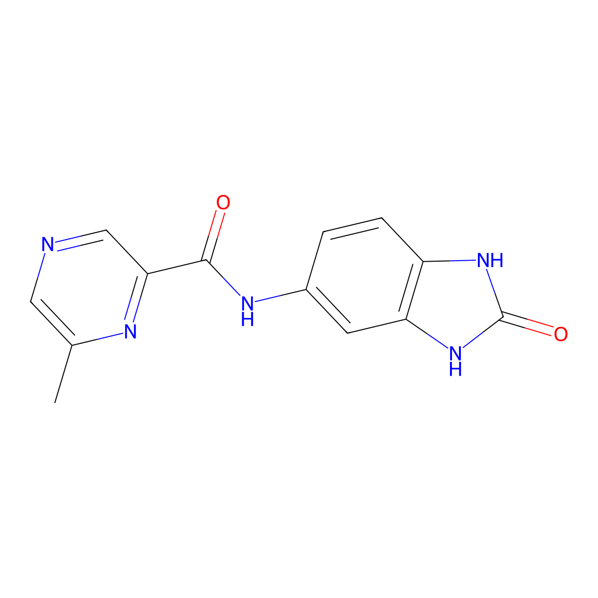 6-methyl-N-(2-oxo-2,3-dihydro-1H-1,3-benzodiazol-5-yl)pyrazine-2-carboxamide molecular structure, CAS 2415571-72-9