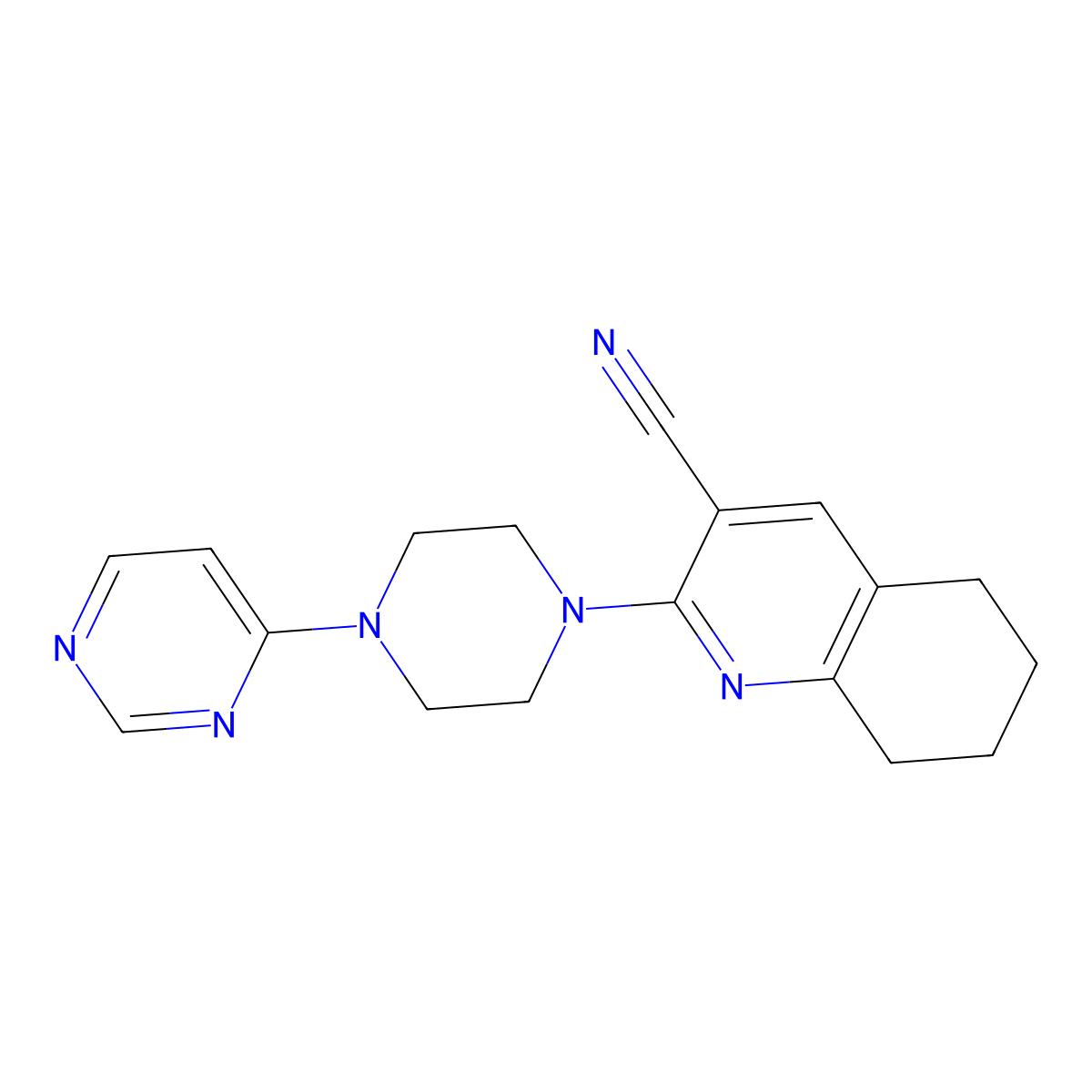 2-[4-(Pyrimidin-4-yl)piperazin-1-yl]-5,6,7,8-tetrahydroquinoline-3-carbonitrile molecular structure, CAS 2415571-77-4