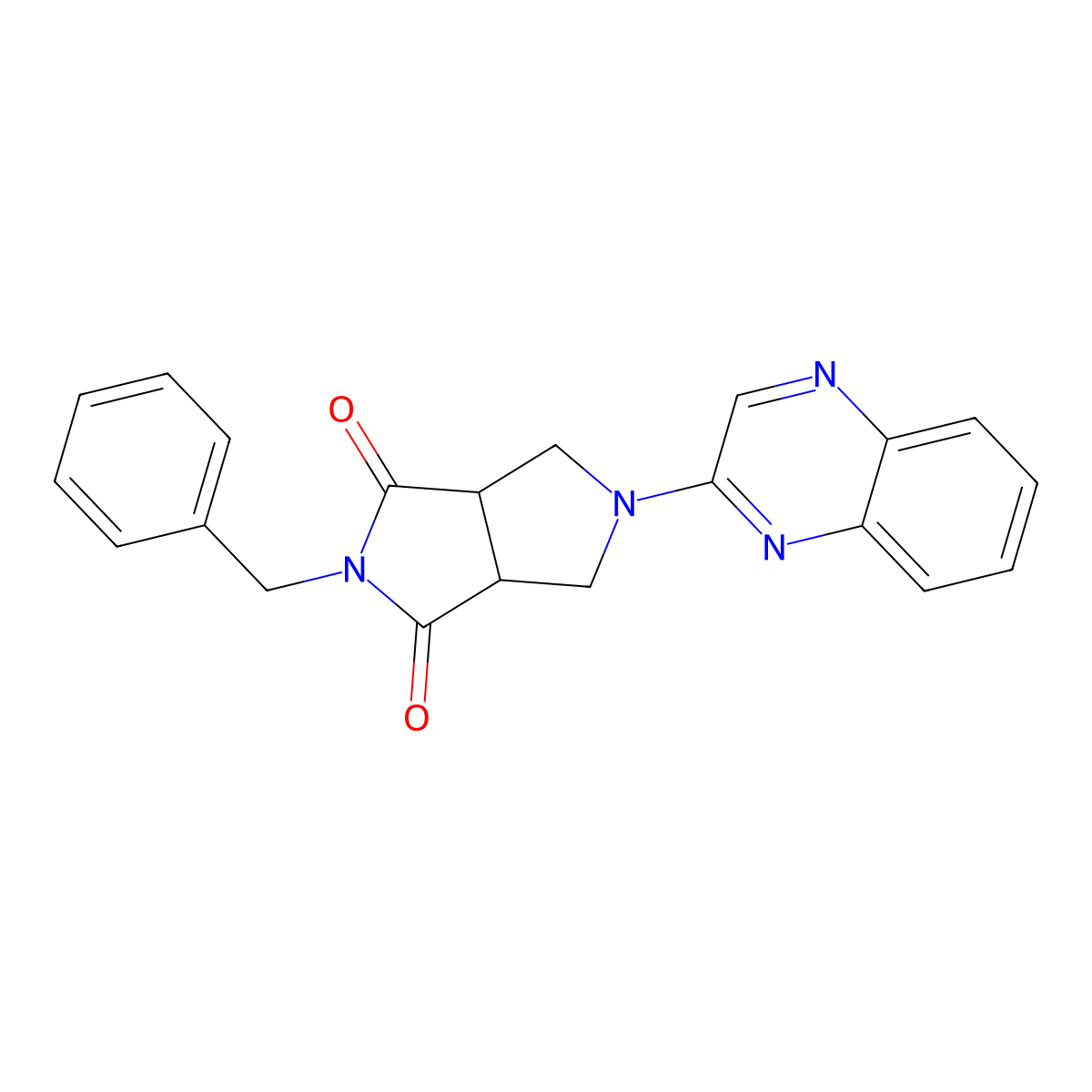 2-Benzyl-5-(quinoxalin-2-yl)-octahydropyrrolo[3,4-c]pyrrole-1,3-dione molecular structure, CAS 2415571-82-1