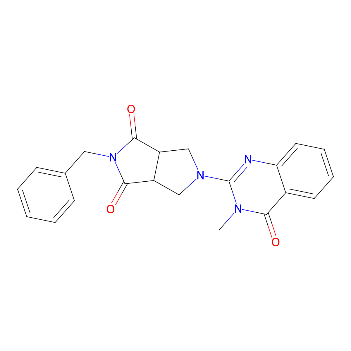 2-Benzyl-5-(3-methyl-4-oxo-3,4-dihydroquinazolin-2-yl)-octahydropyrrolo[3,4-c]pyrrole-1,3-dione molecular structure, CAS 2415571-86-5