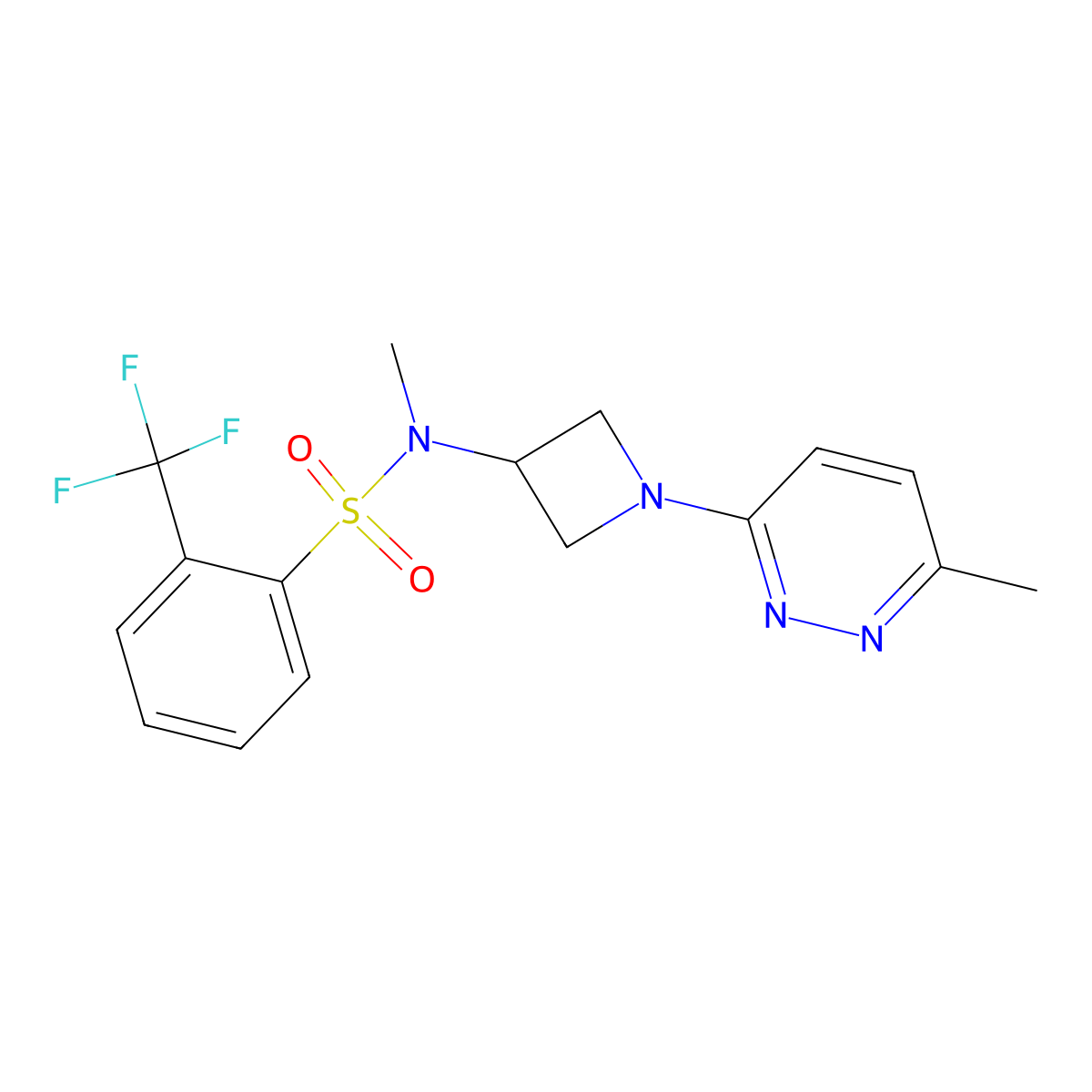 N-methyl-N-[1-(6-methylpyridazin-3-yl)azetidin-3-yl]-2-(trifluoromethyl)benzene-1-sulfonamide molecular structure, CAS 2415572-03-9