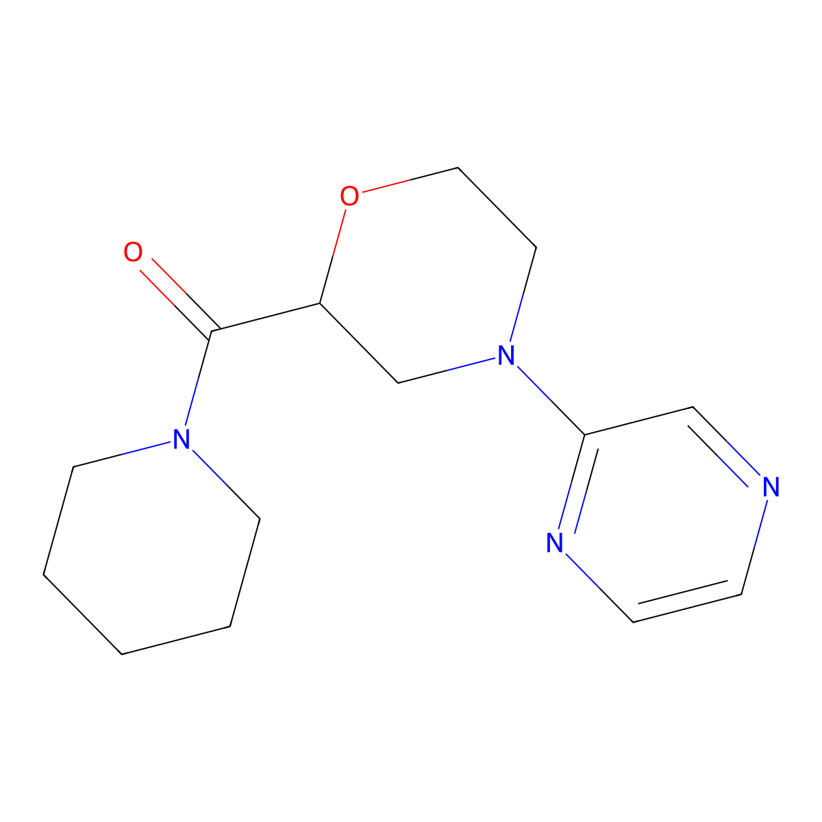 2-(Piperidine-1-carbonyl)-4-(pyrazin-2-yl)morpholine molecular structure, CAS 2415572-25-5