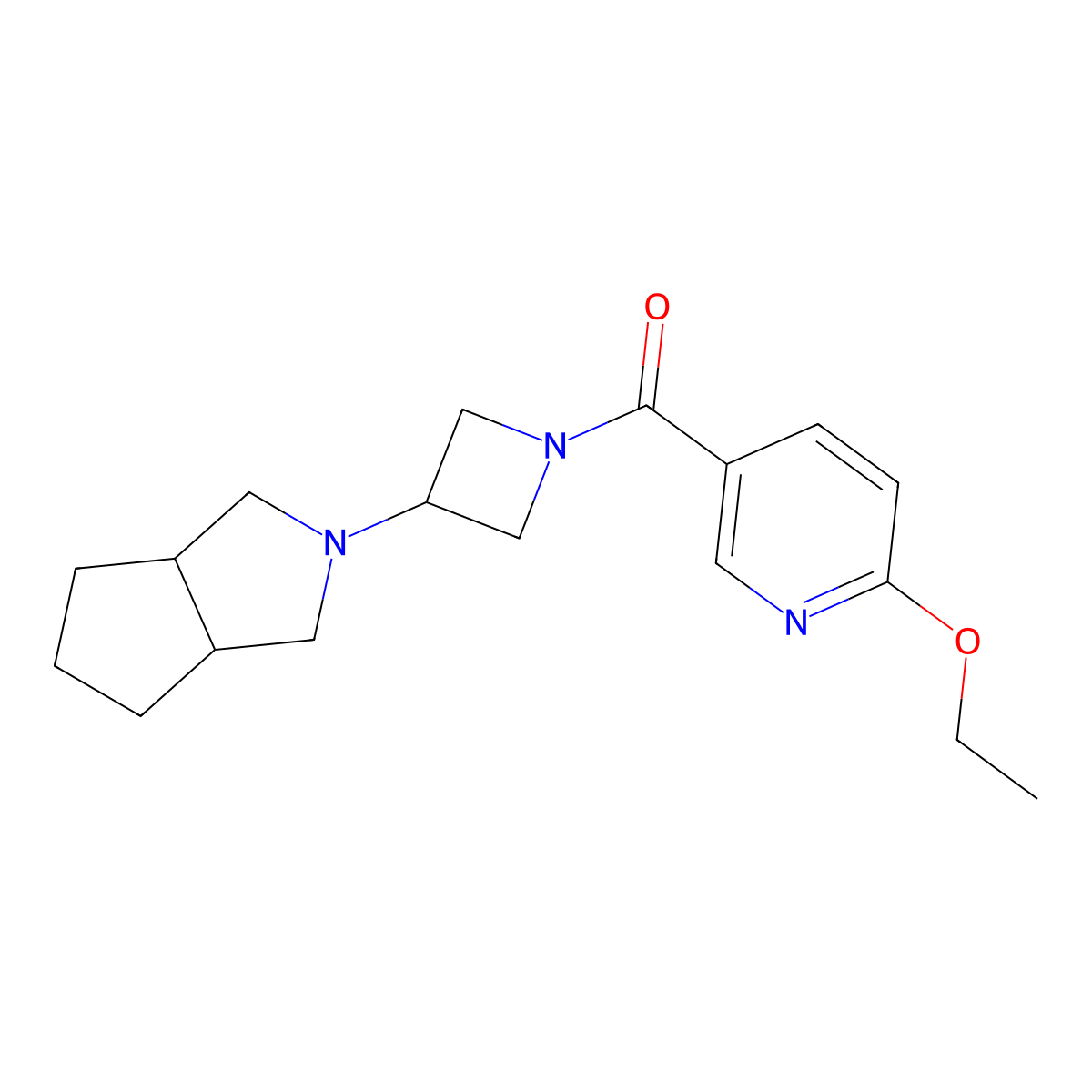 2-Ethoxy-5-(3-{octahydrocyclopenta[c]pyrrol-2-yl}azetidine-1-carbonyl)pyridine molecular structure, CAS 2415572-72-2