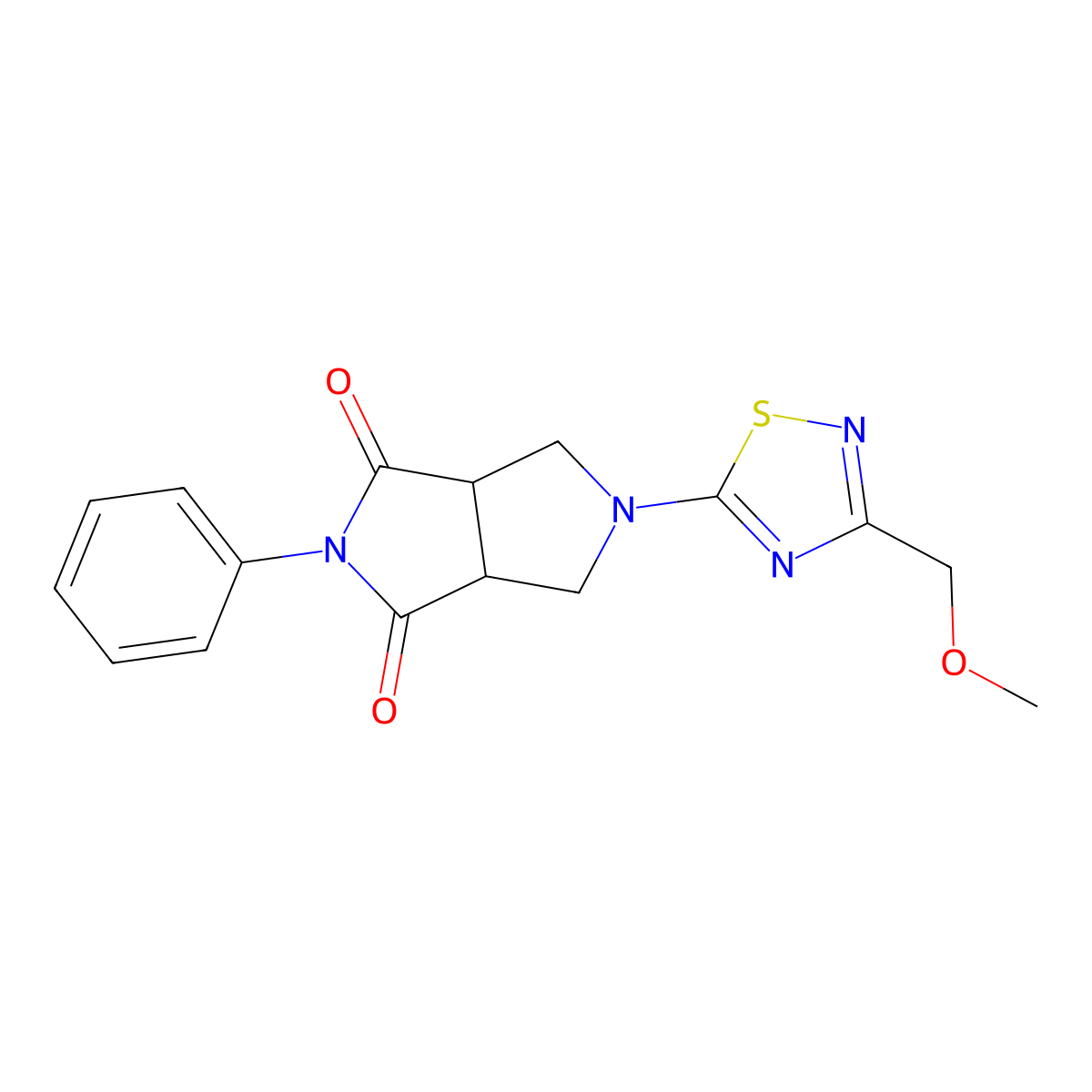 5-[3-(Methoxymethyl)-1,2,4-thiadiazol-5-yl]-2-phenyl-octahydropyrrolo[3,4-c]pyrrole-1,3-dione molecular structure, CAS 2415572-73-3