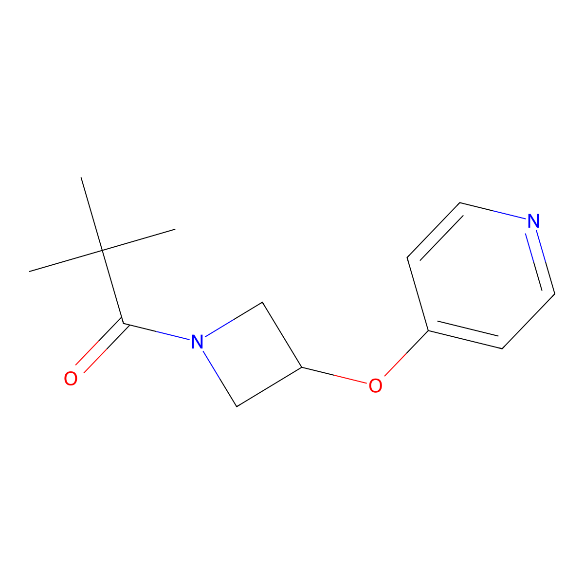 2,2-Dimethyl-1-(3-pyridin-4-yloxyazetidin-1-yl)propan-1-one molecular structure, CAS 2415572-81-3