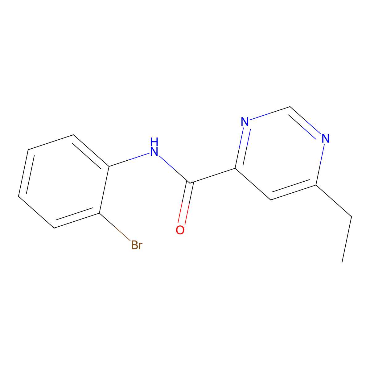 N-(2-Bromophenyl)-6-ethylpyrimidine-4-carboxamide molecular structure, CAS 2415572-88-0