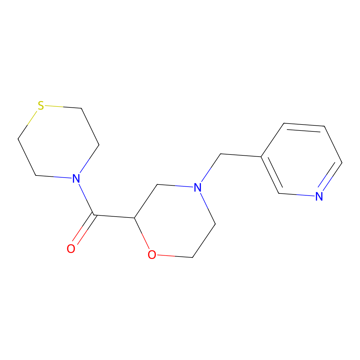 4-[(Pyridin-3-yl)methyl]-2-(thiomorpholine-4-carbonyl)morpholine molecular structure, CAS 2415572-89-1