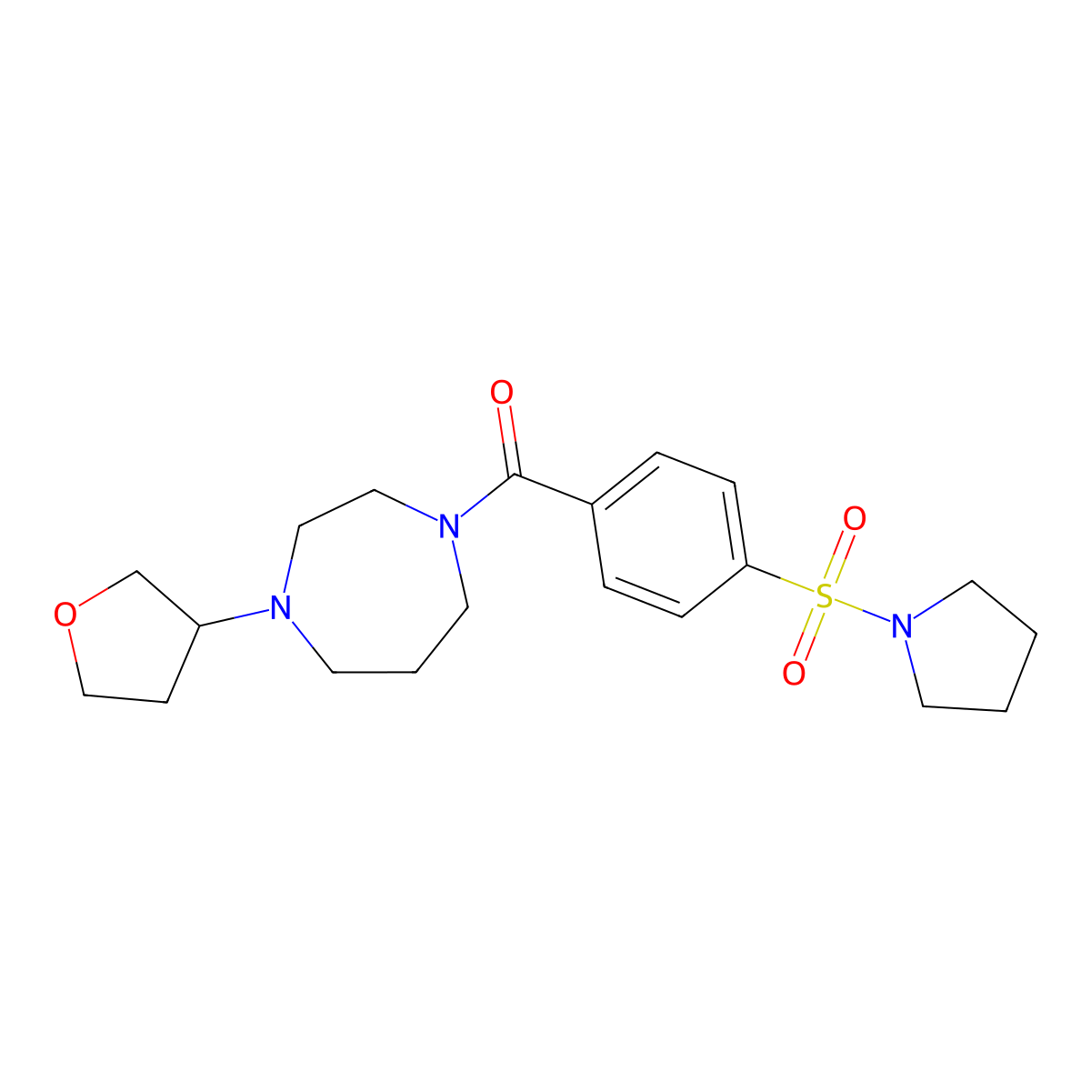 1-(Oxolan-3-yl)-4-[4-(pyrrolidine-1-sulfonyl)benzoyl]-1,4-diazepane molecular structure, CAS 2415572-94-8