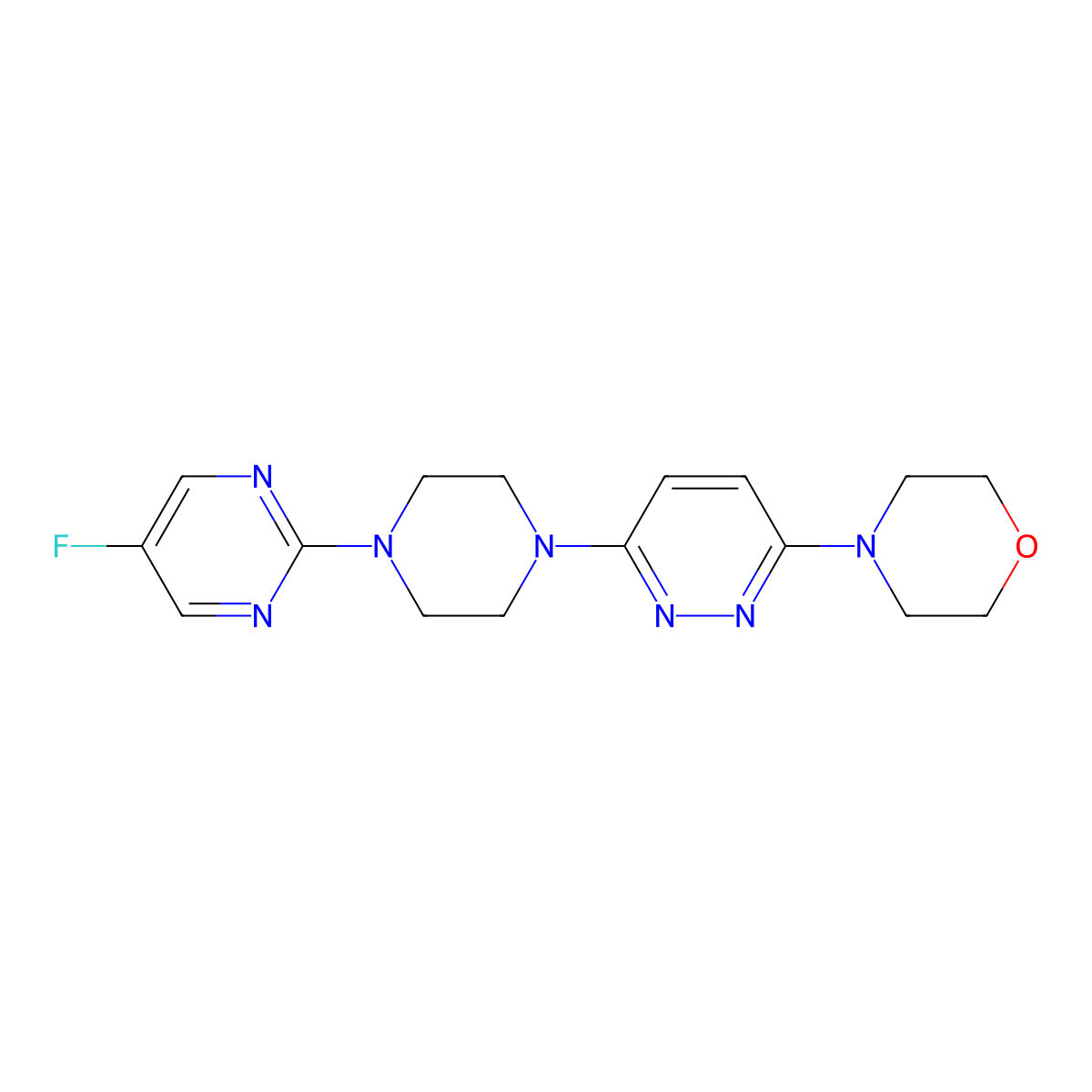 4-{6-[4-(5-Fluoropyrimidin-2-yl)piperazin-1-yl]pyridazin-3-yl}morpholine molecular structure, CAS 2415572-99-3