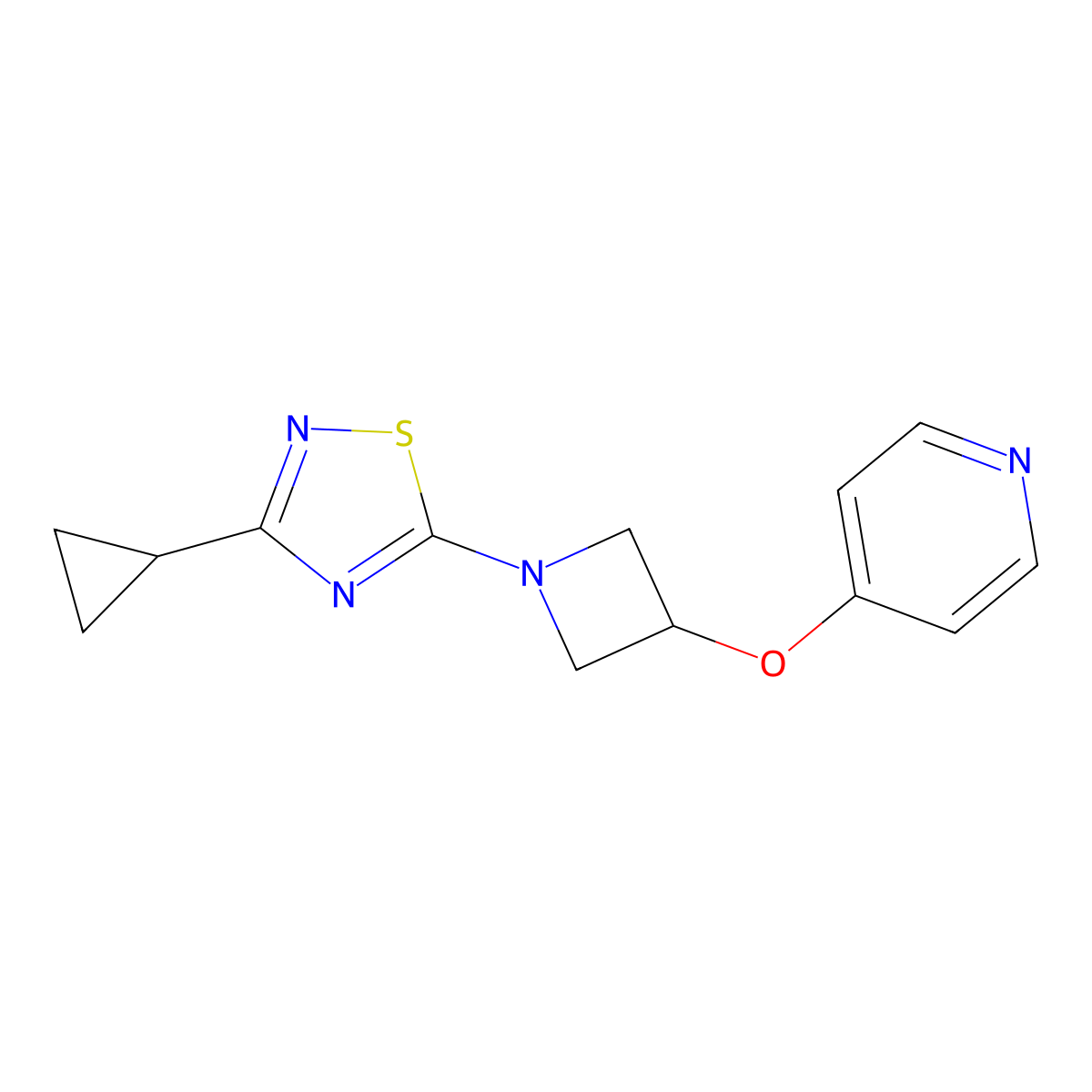 4-{[1-(3-Cyclopropyl-1,2,4-thiadiazol-5-yl)azetidin-3-yl]oxy}pyridine molecular structure, CAS 2415573-13-4