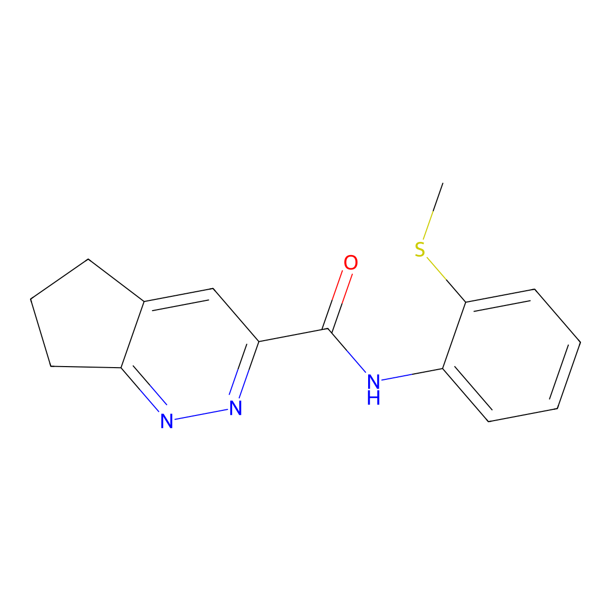 N-[2-(methylsulfanyl)phenyl]-5H,6H,7H-cyclopenta[c]pyridazine-3-carboxamide molecular structure, CAS 2415573-26-9