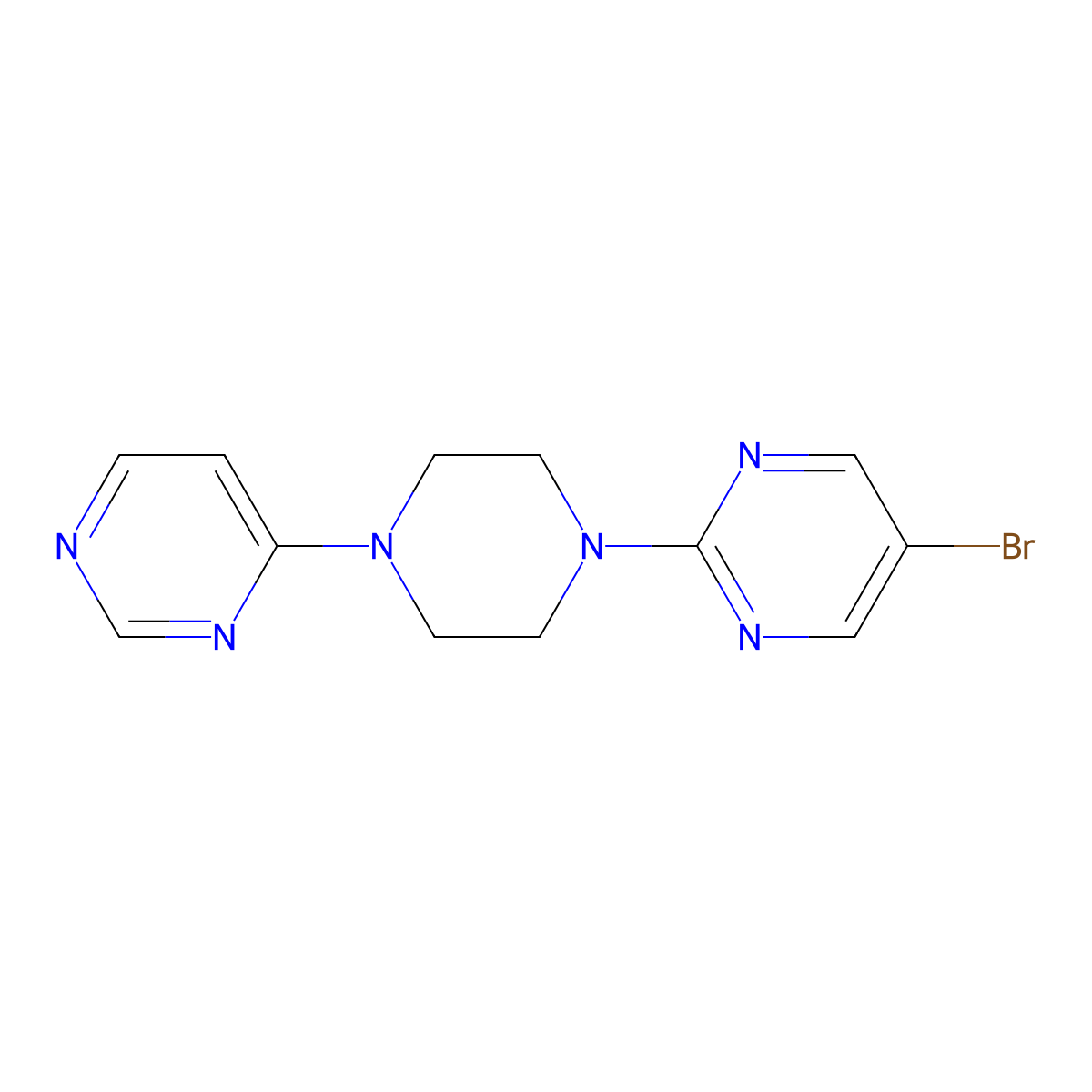 5-Bromo-2-[4-(pyrimidin-4-yl)piperazin-1-yl]pyrimidine molecular structure, CAS 2415573-49-6