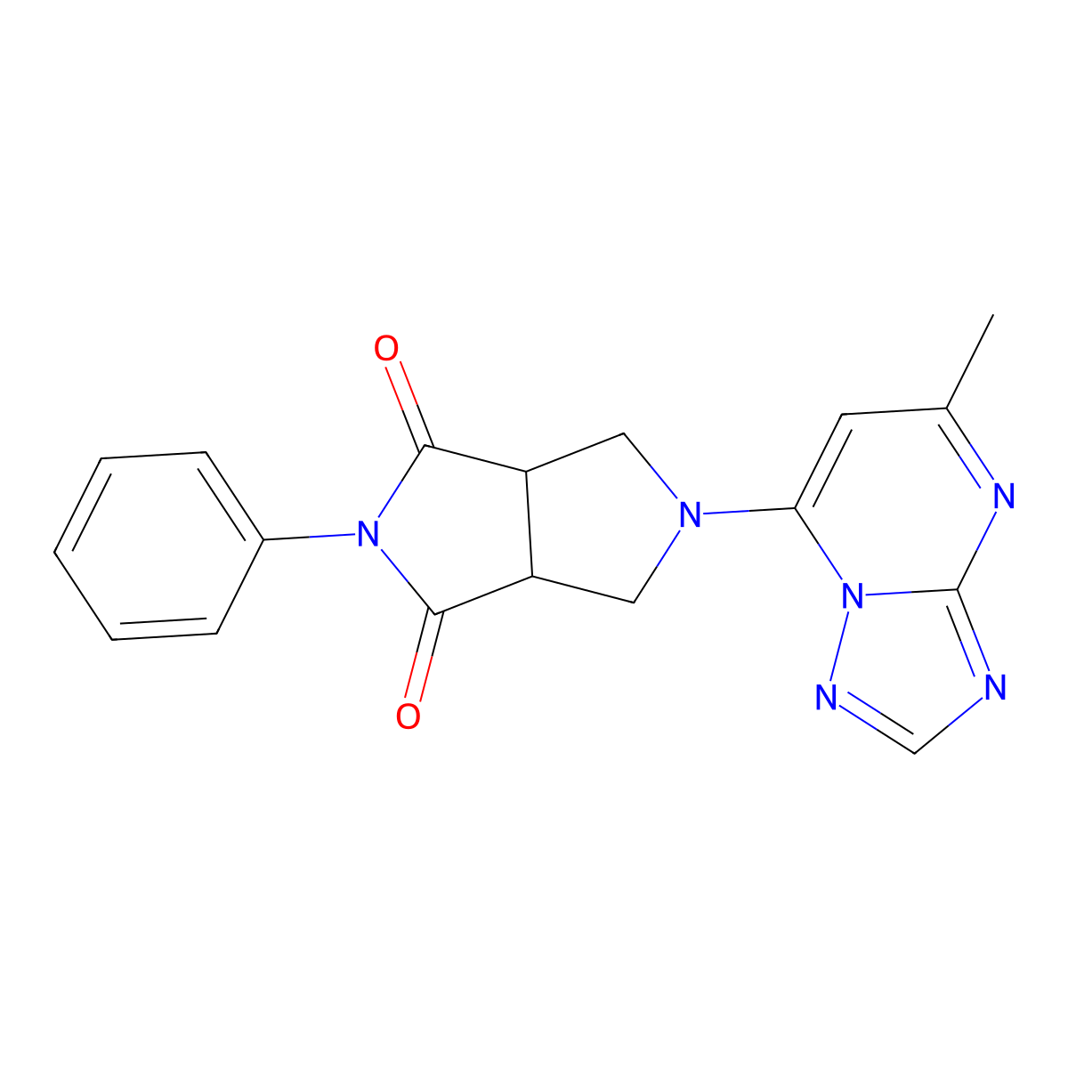 5-{5-Methyl-[1,2,4]triazolo[1,5-a]pyrimidin-7-yl}-2-phenyl-octahydropyrrolo[3,4-c]pyrrole-1,3-dione molecular structure, CAS 2415573-63-4