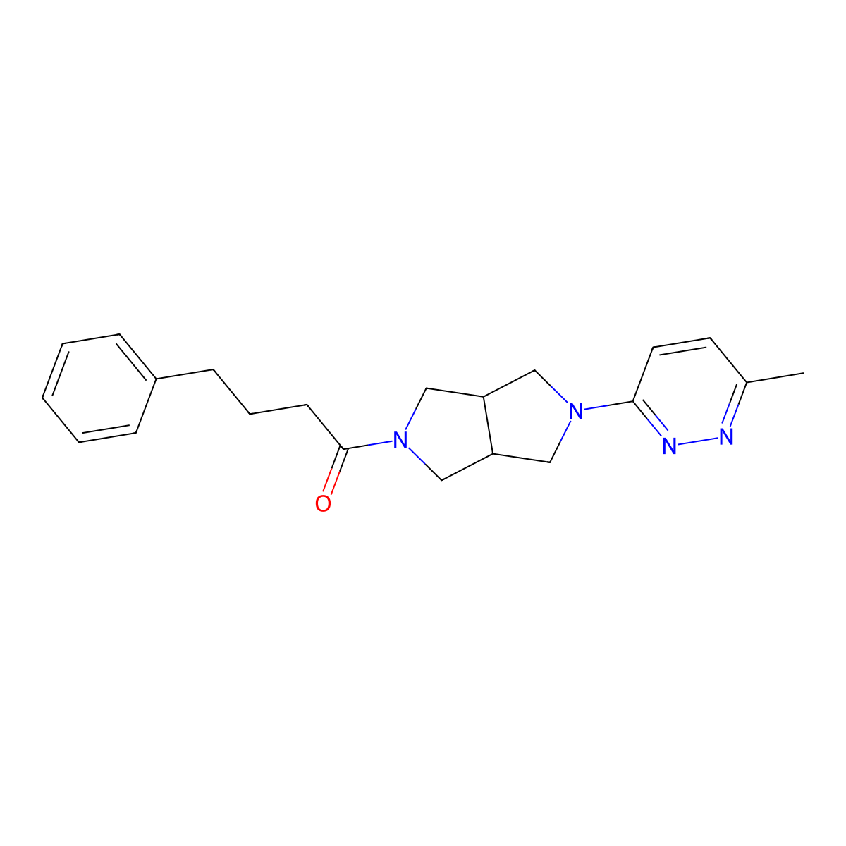 1-[5-(6-Methylpyridazin-3-yl)-octahydropyrrolo[3,4-c]pyrrol-2-yl]-4-phenylbutan-1-one molecular structure, CAS 2415573-68-9