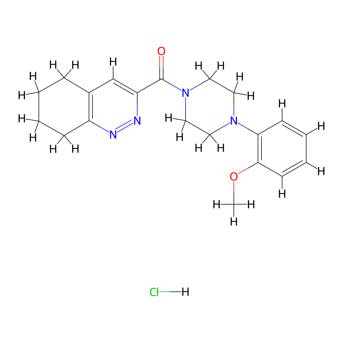3-[4-(2-Methoxyphenyl)piperazine-1-carbonyl]-5,6,7,8-tetrahydrocinnoline hydrochloride molecular structure, CAS 2415573-75-8