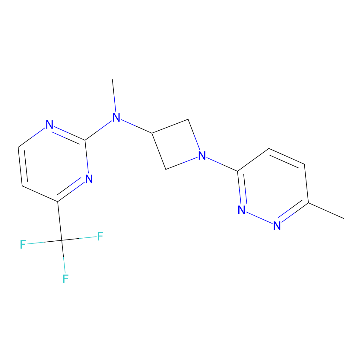 N-methyl-N-[1-(6-methylpyridazin-3-yl)azetidin-3-yl]-4-(trifluoromethyl)pyrimidin-2-amine molecular structure, CAS 2415573-76-9