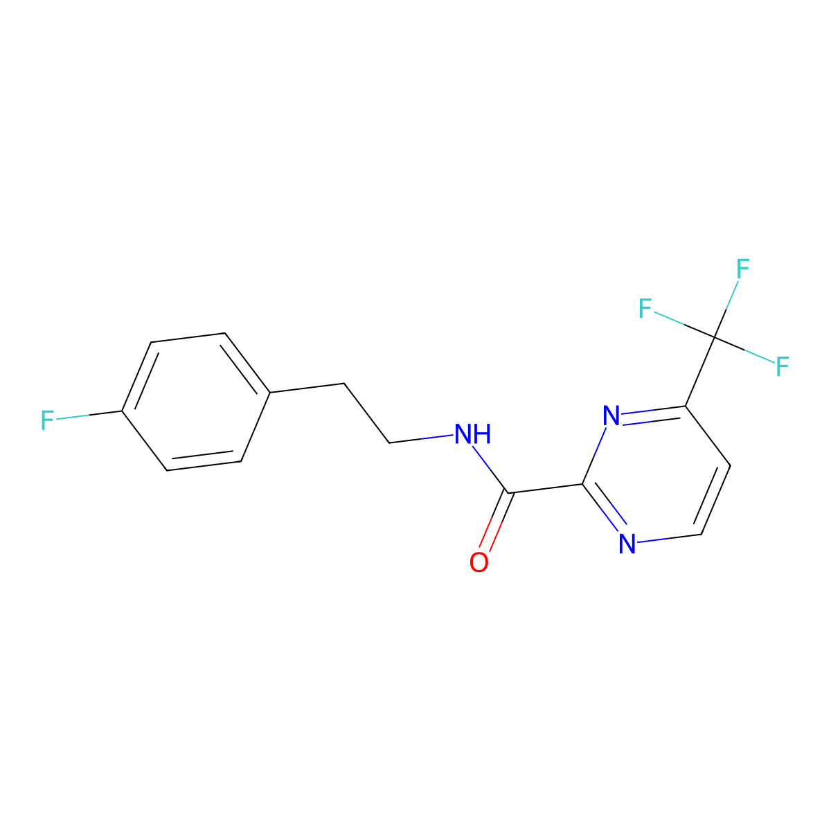 N-[2-(4-fluorophenyl)ethyl]-4-(trifluoromethyl)pyrimidine-2-carboxamide molecular structure, CAS 2415573-77-0